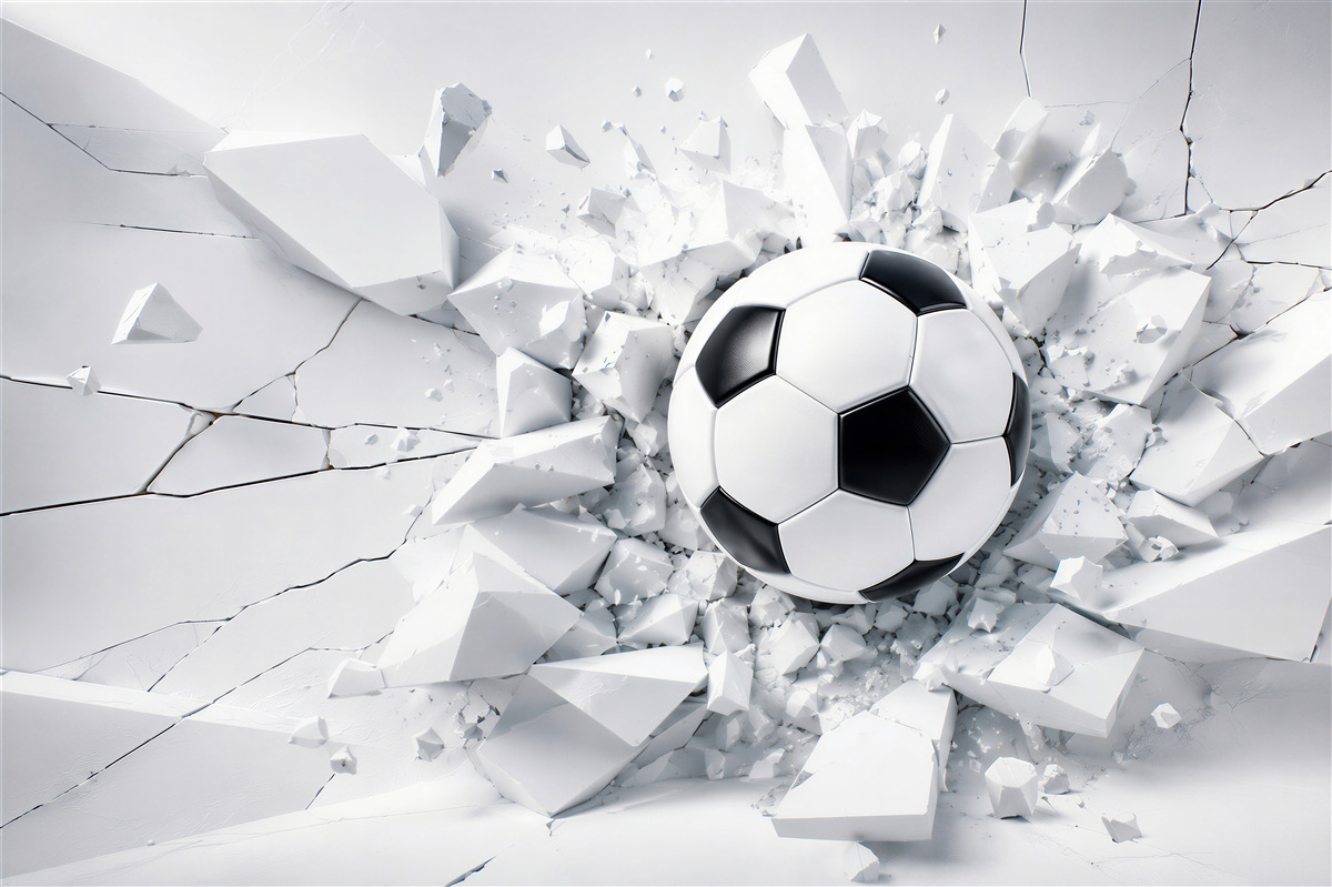 Fotobehang 3D voetbal in moderne sportstijl