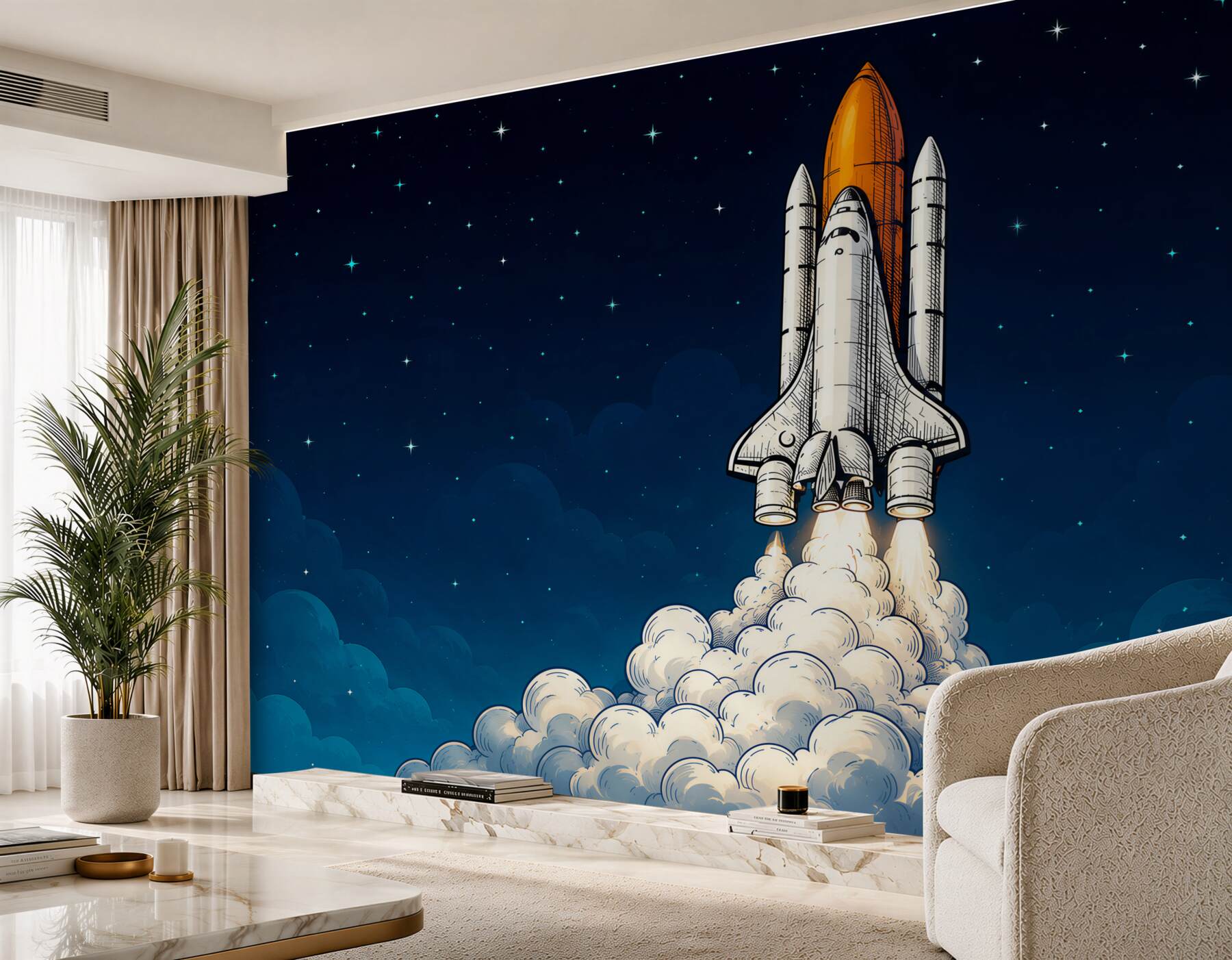 Fotobehang Vlucht van de ruimtegolf