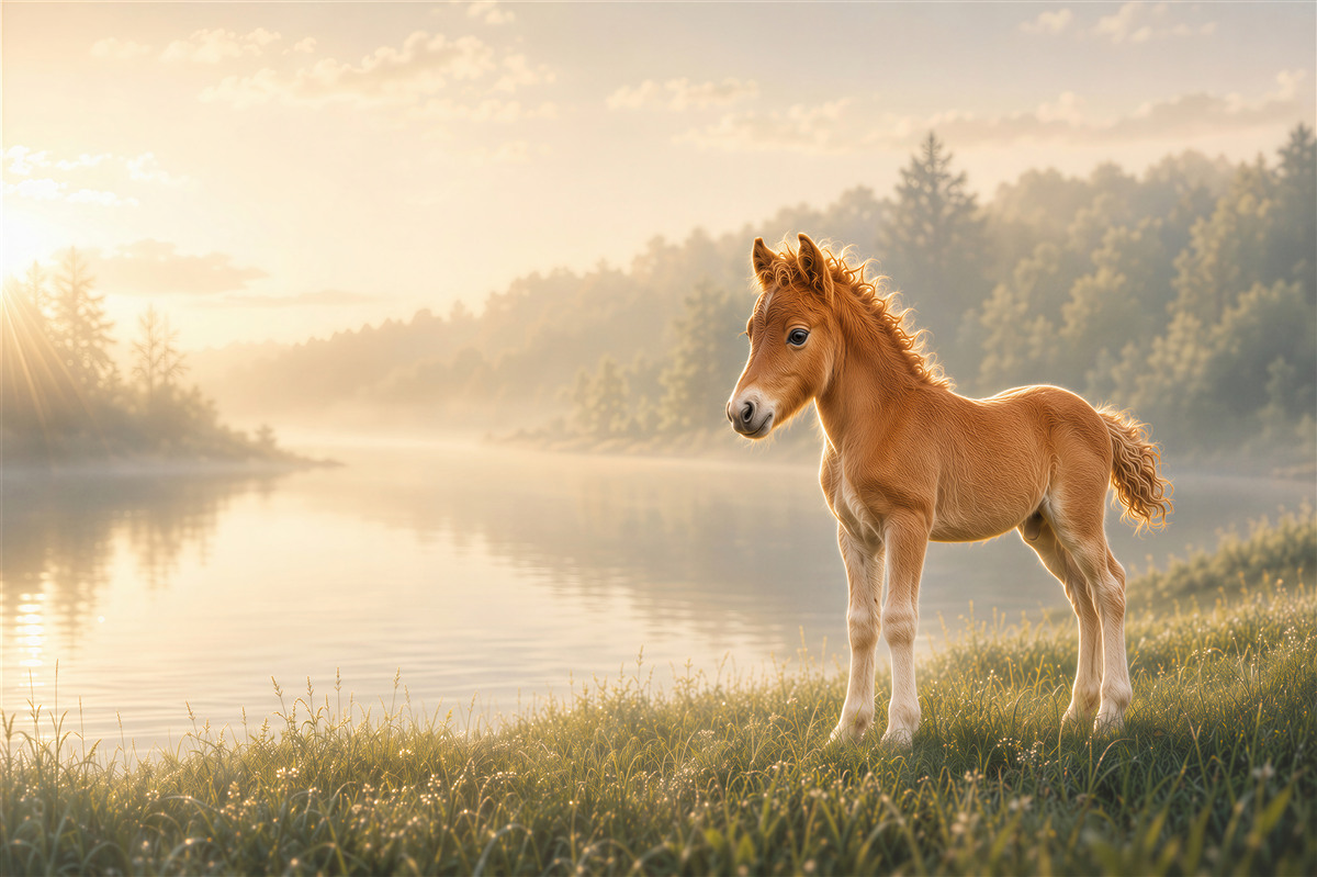 Fotobehang Mini Falabella veulen