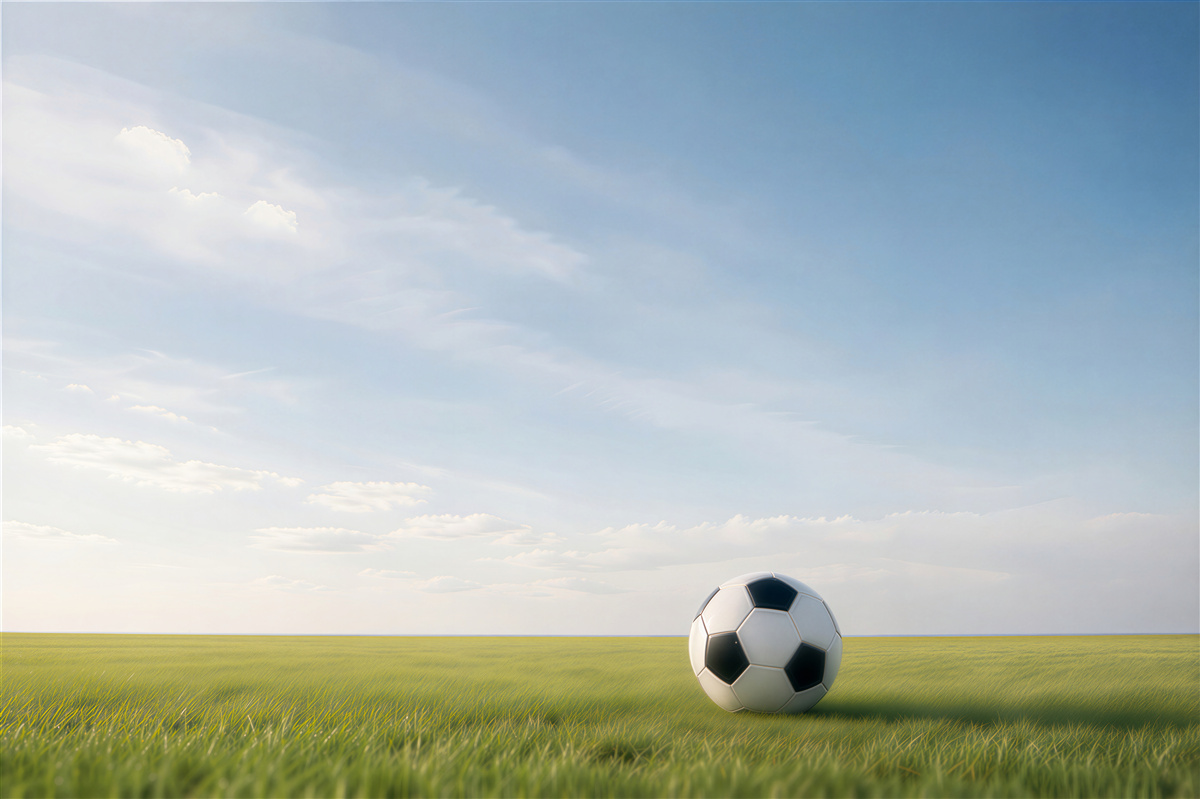 Fotobehang Voetbal op groen gras
