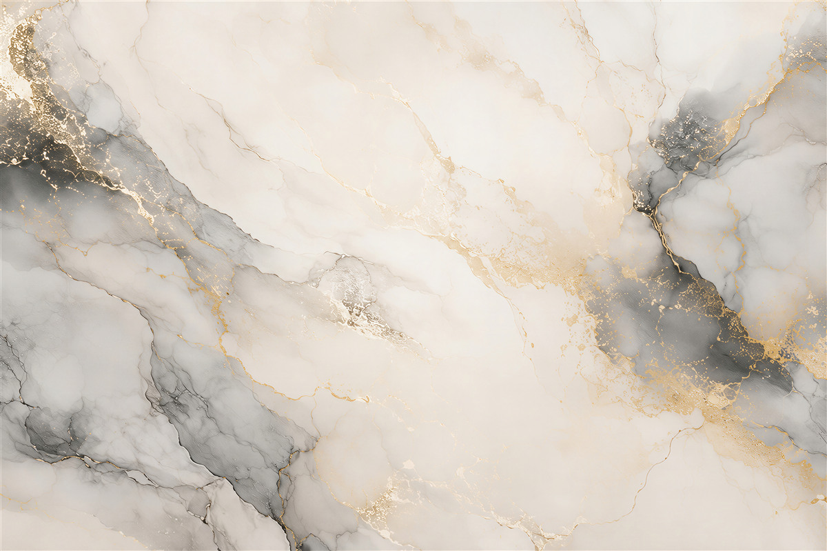 Fotobehang elegante witte en grijze marmer met goud voor een moderne woonkamer