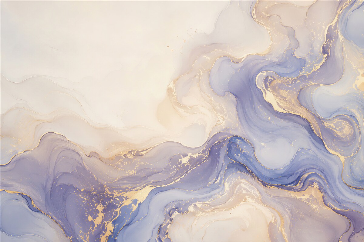 Fotobehang abstracte lavendelmarmer met gouden accenten