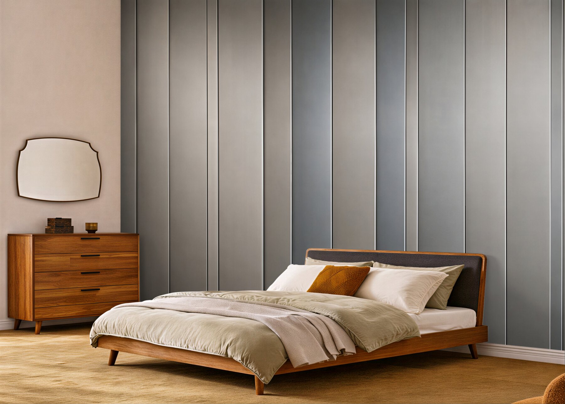 Fotobehang verticale metalen panelen grijs moderne loft achtergrond