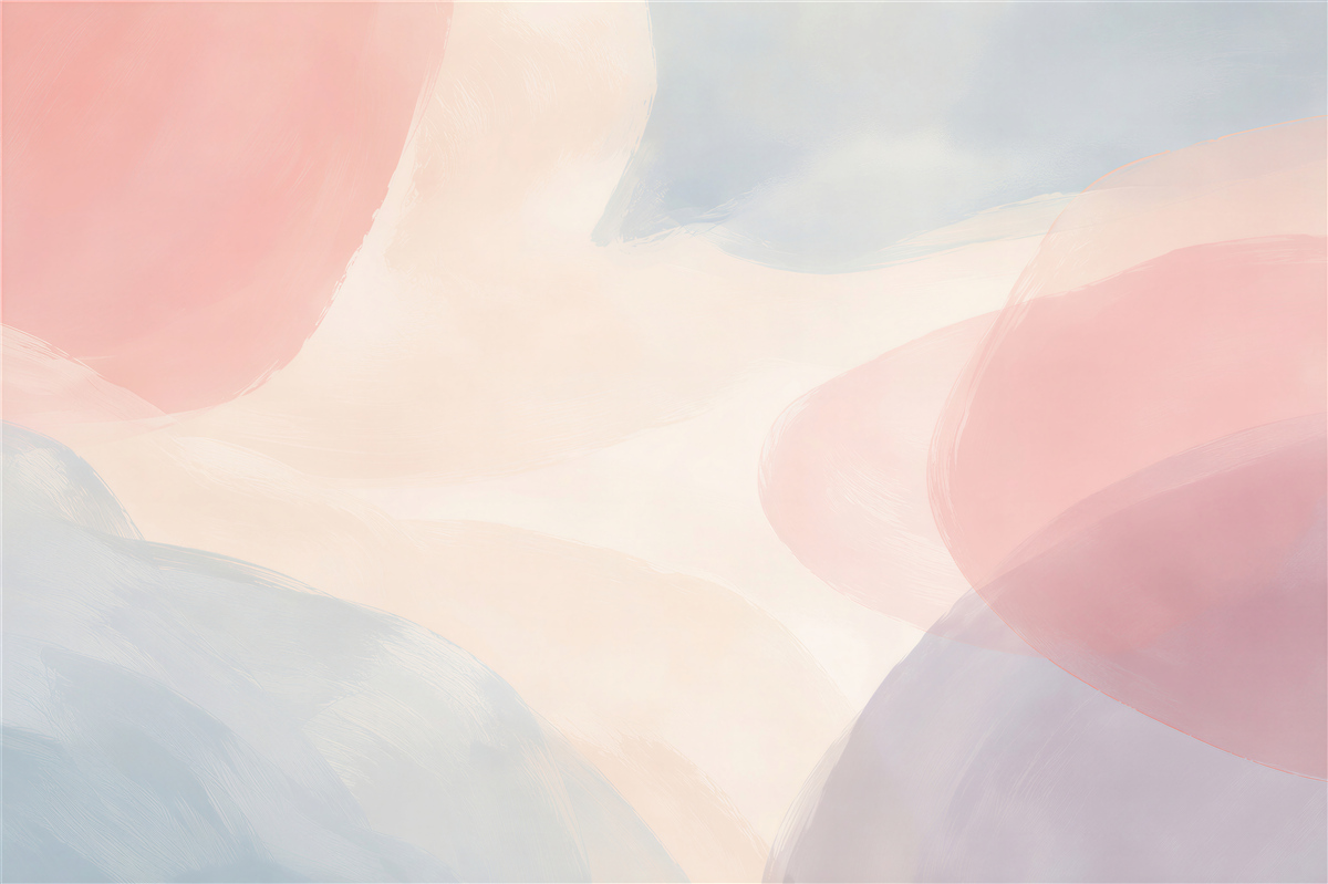 Fotobehang abstracte pastelvlekken roze en blauw voor de slaapkamer