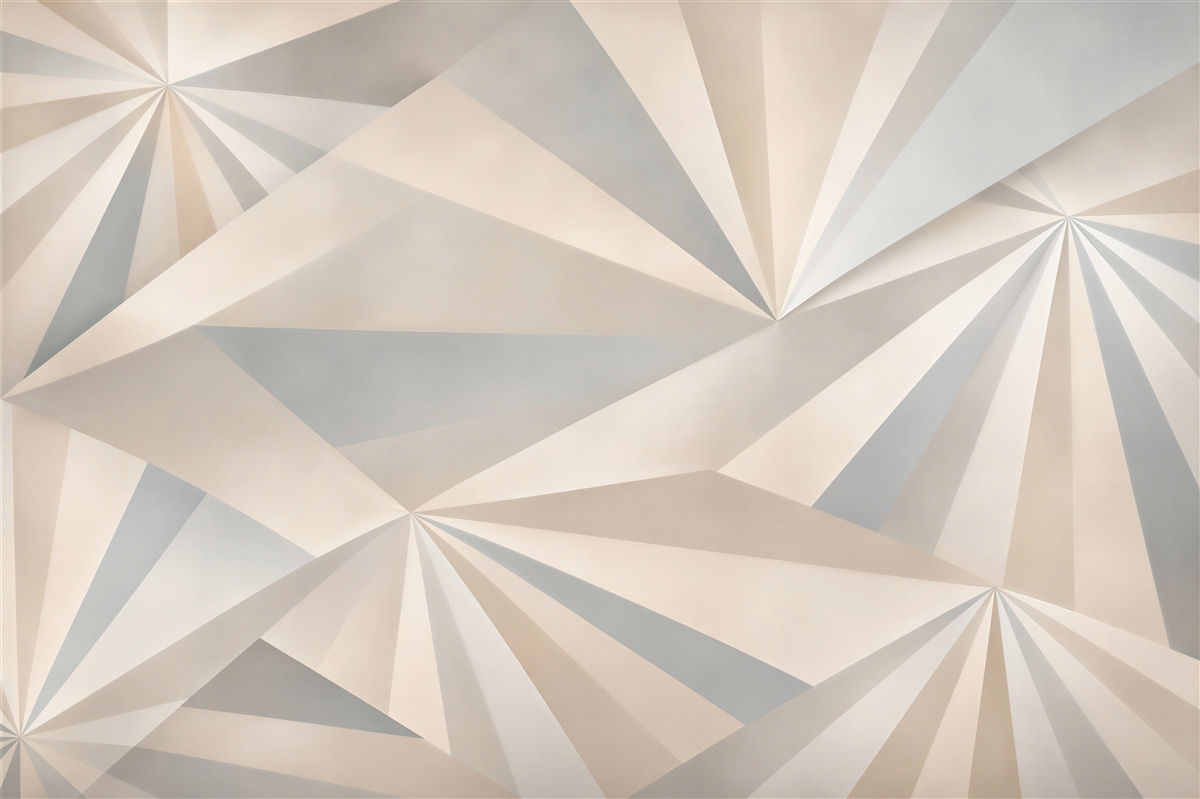 Fotobehang geometrische abstractie grijs-beige met stralend patroon 3D