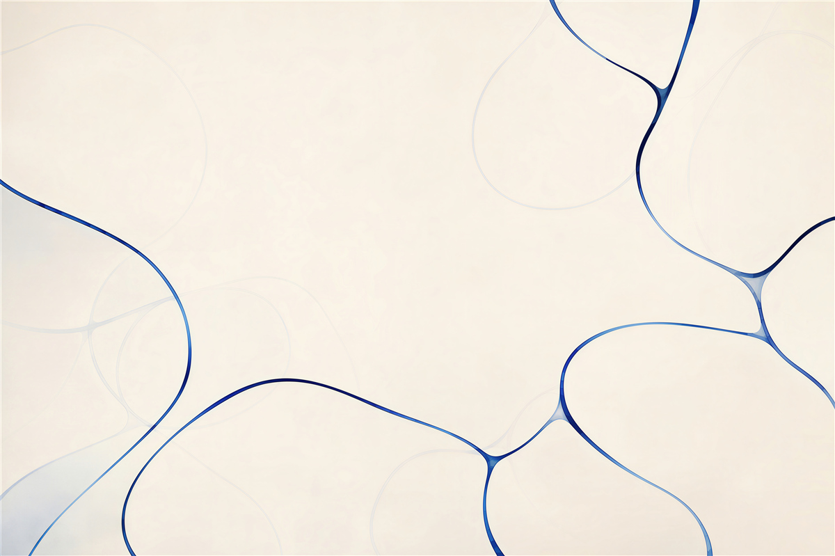 Fotobehang abstracte blauwe lijnen op een lichte achtergrond modern
