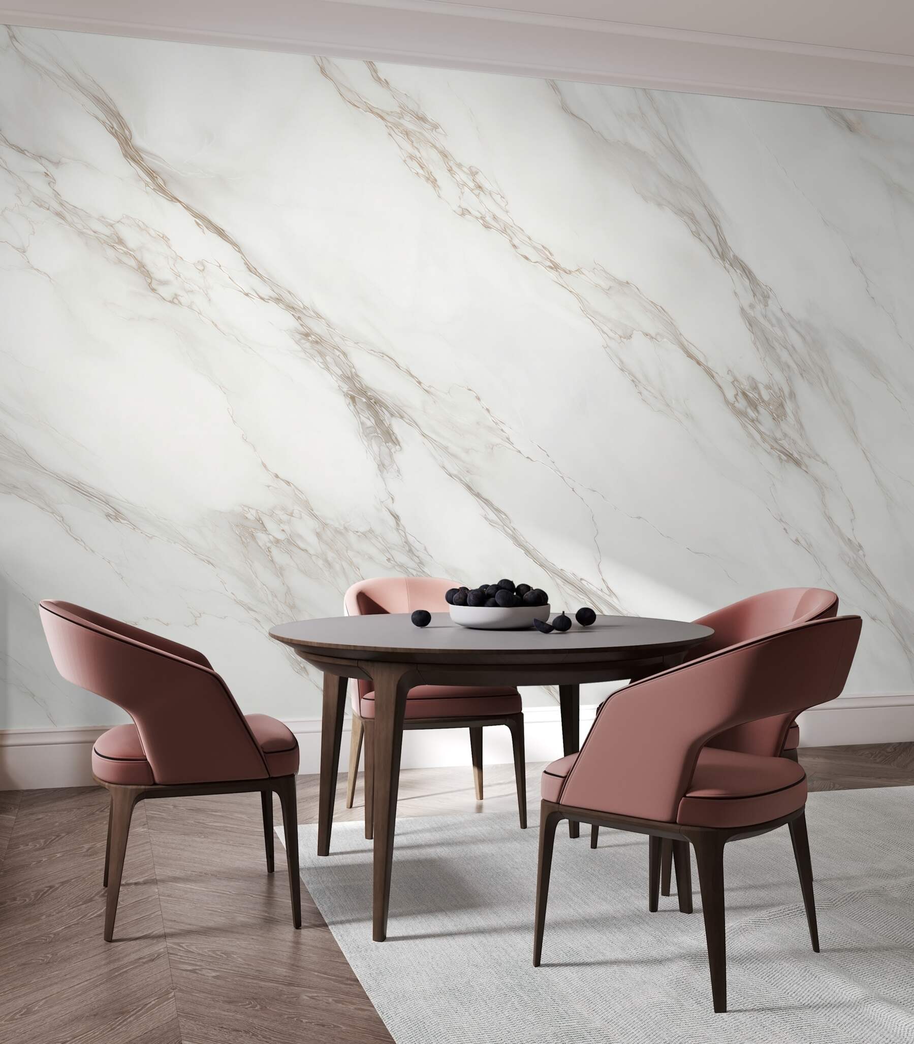 Fotobehang witte marmer met delicate beige aderen moderne elegantie
