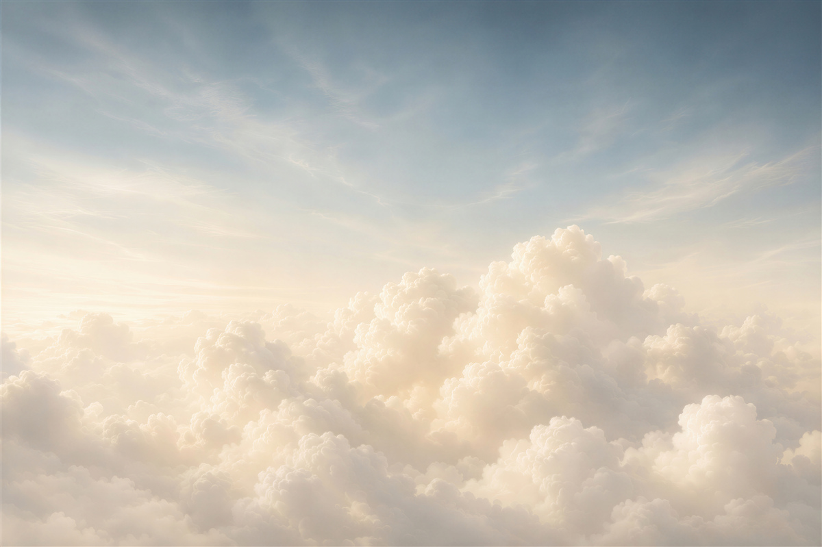 Fotobehang witte wolken op de blauwe lucht rustig voor de slaapkamer