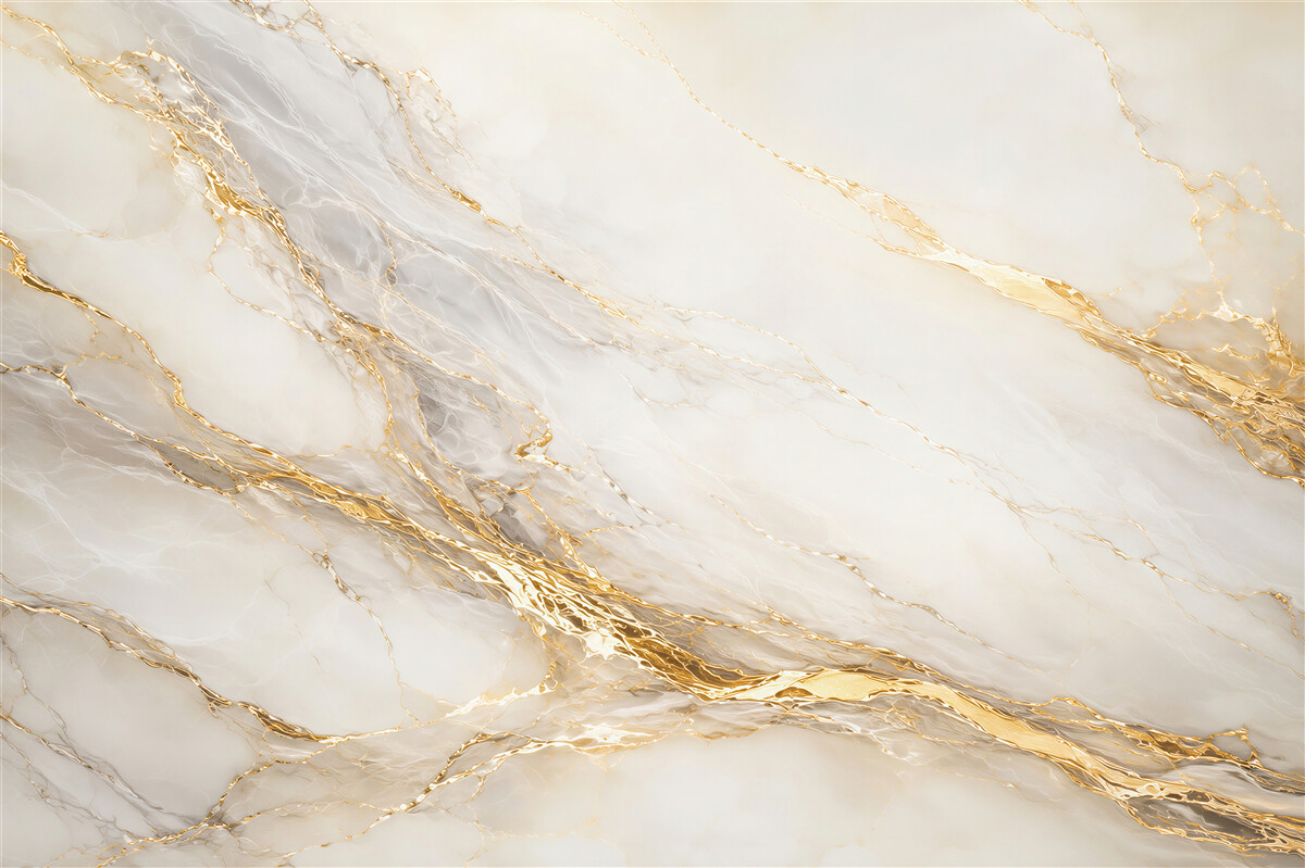 Fotobehang crèmige marmer met gouden aderen elegant modern