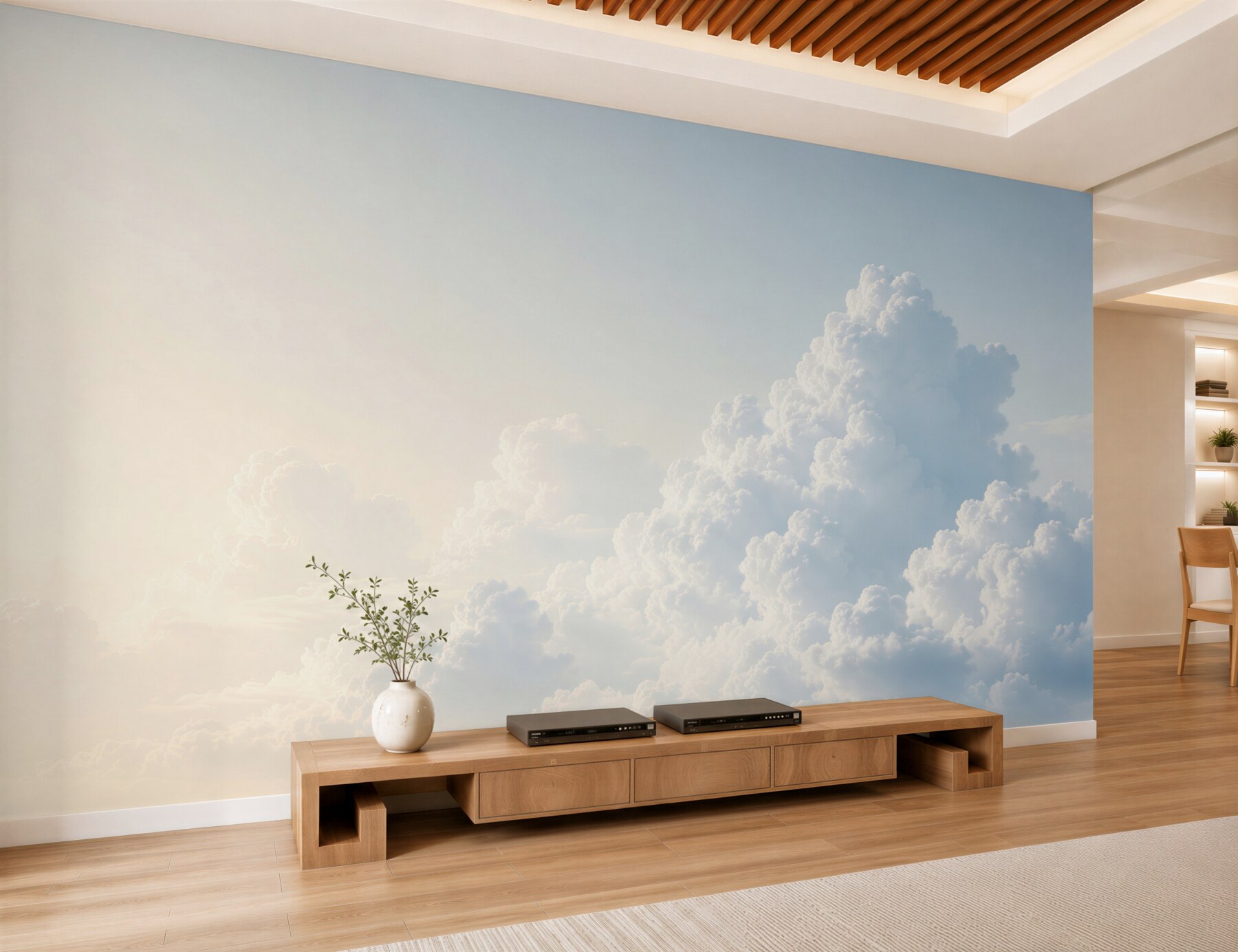 Fotobehang pluizige witte wolken