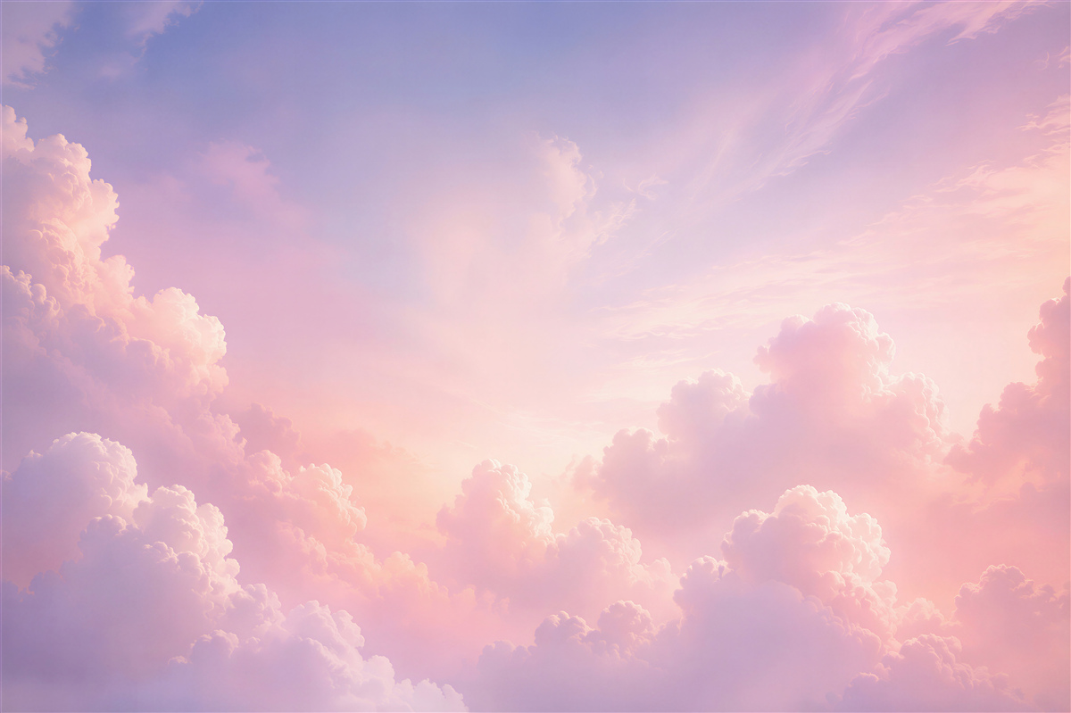 Fotobehang roze wolken bij zonsondergang