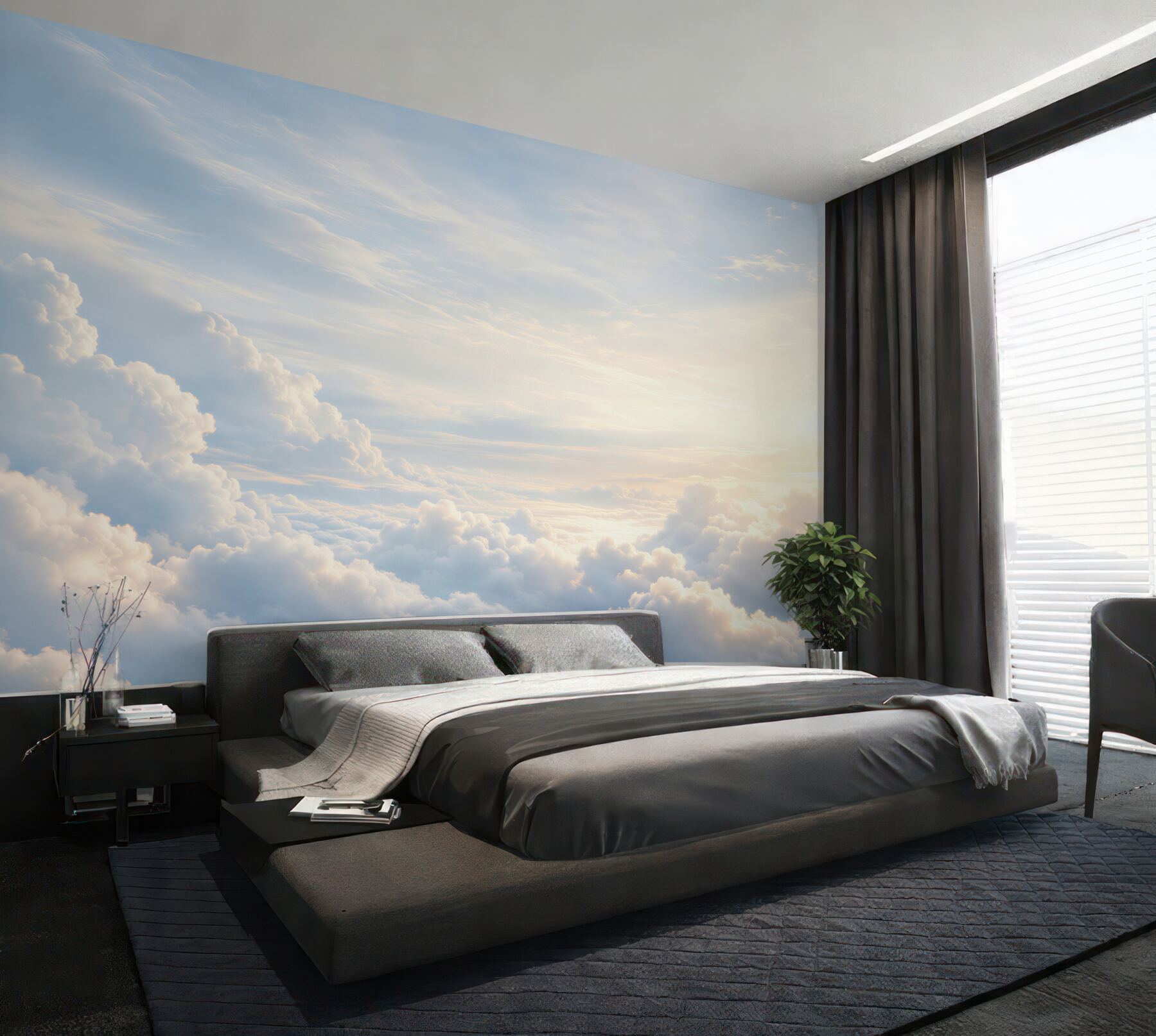 Fotobehang wolken bij zonsondergang