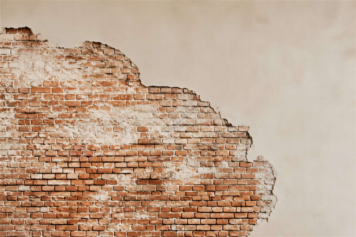Fotobehang fragment van een oude bakstenen muur