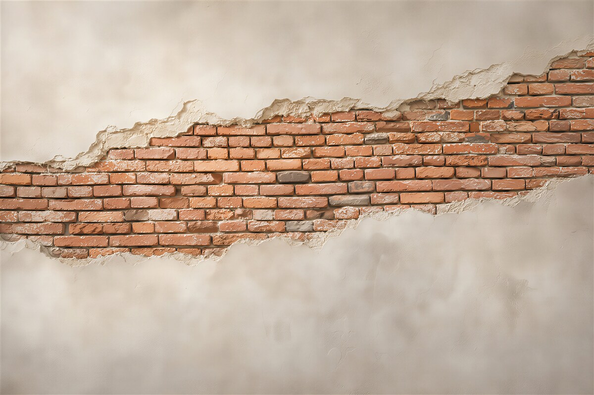 Fotobehang oude lege bakstenen muur