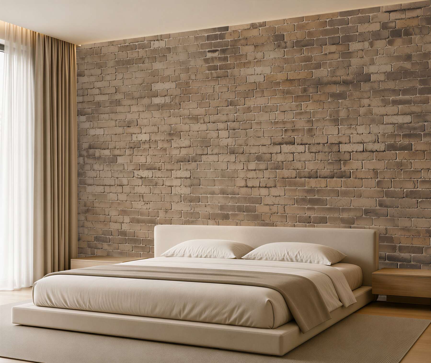 Fotobehang donkere bakstenen muur