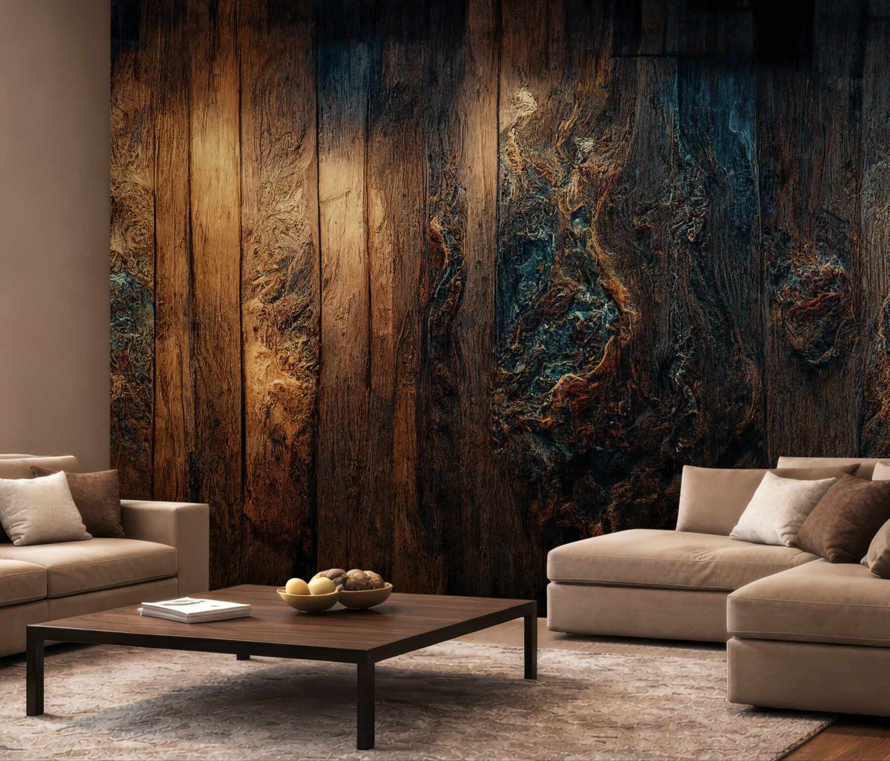 Fotobehang donkere oude houten achtergrond