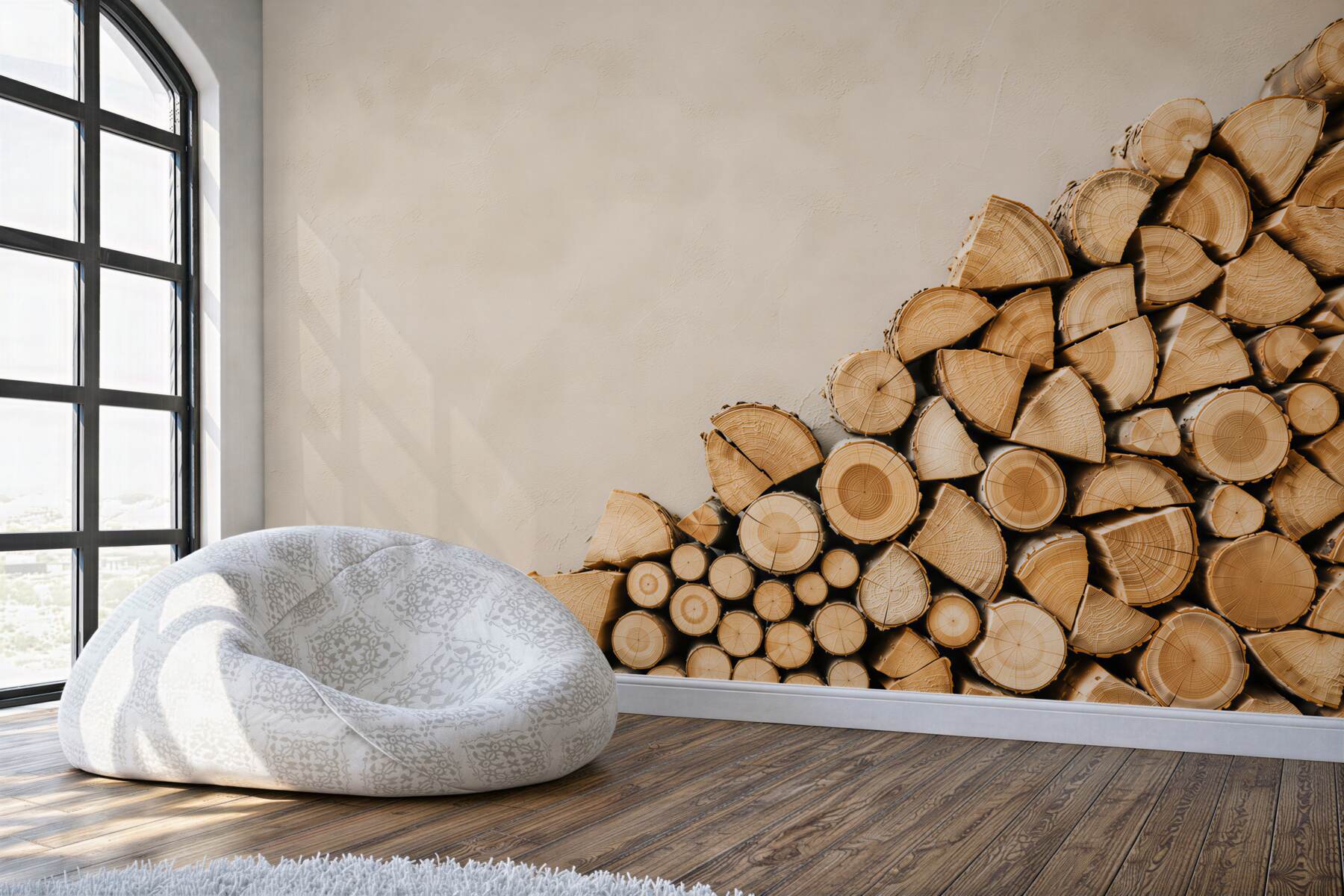 Fotobehang samengestelde stukken hout