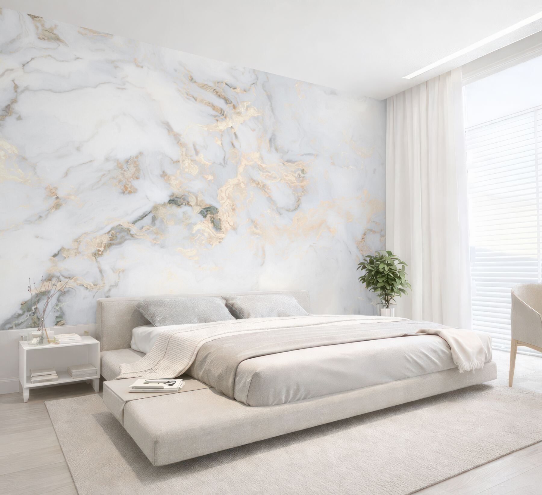 Fotobehang luxe witte marmer