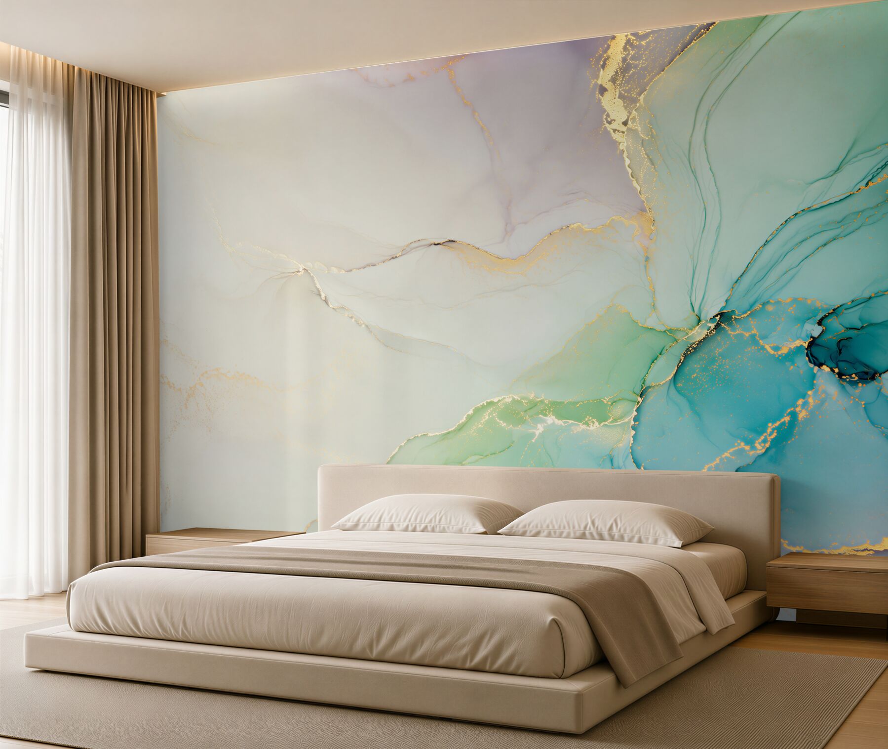 Fotobehang turquoise patroon