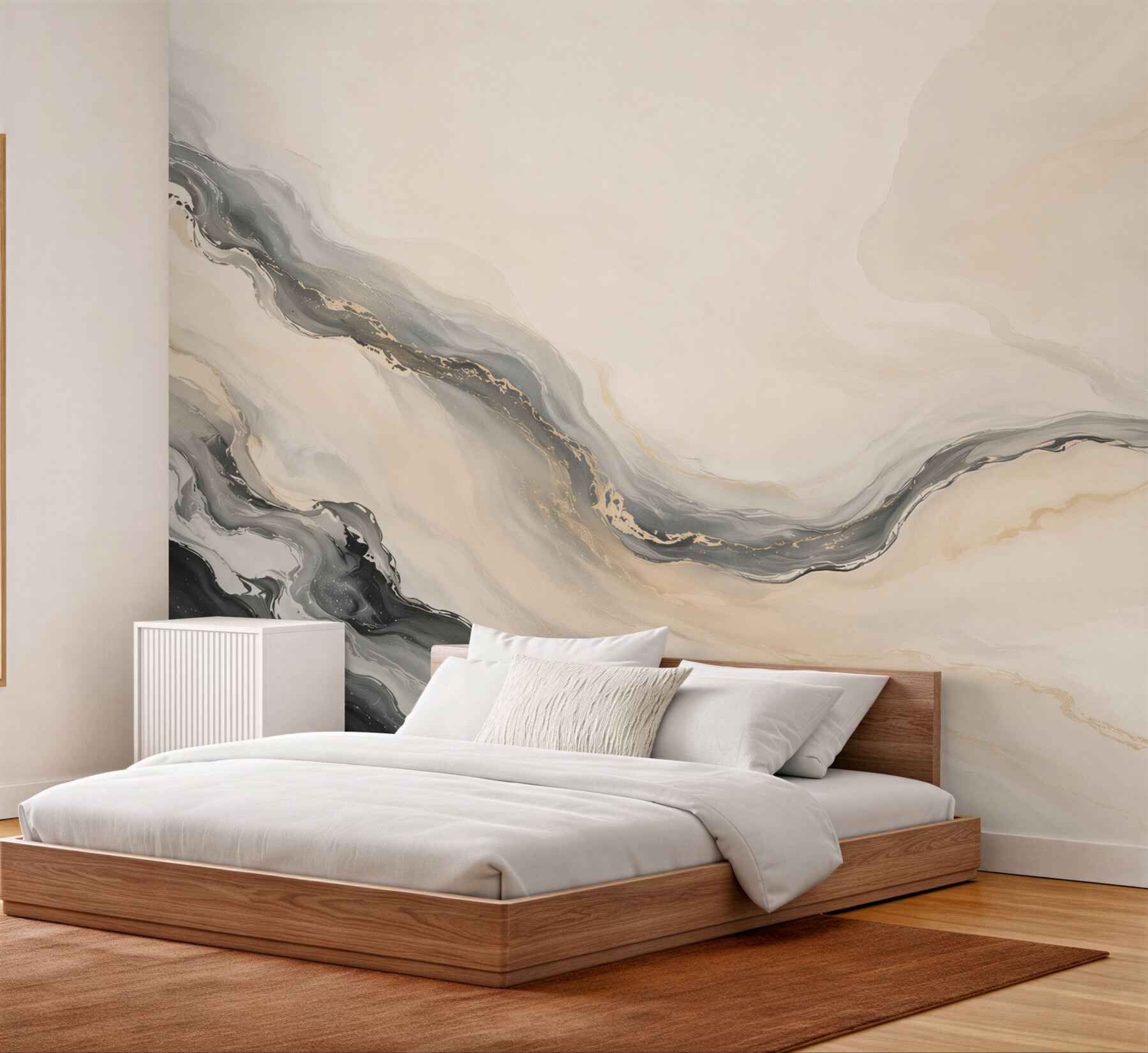 Fotobehang vloeibaar beige marmer achtergrond
