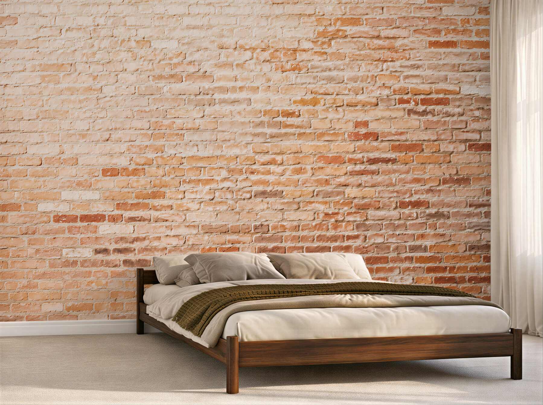 Fotobehang oude rode bakstenen muur
