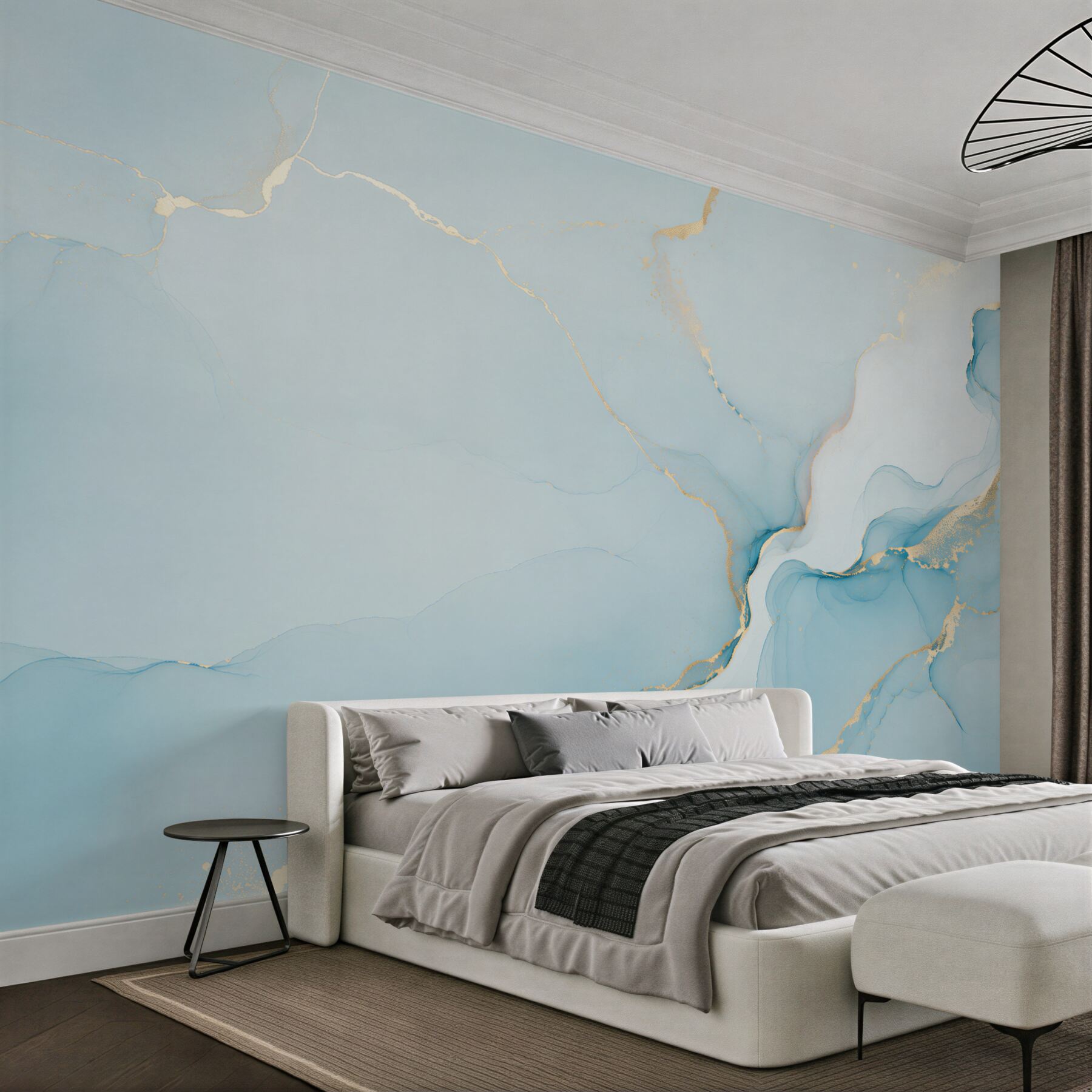 Fotobehang turquoise blauwe marmer