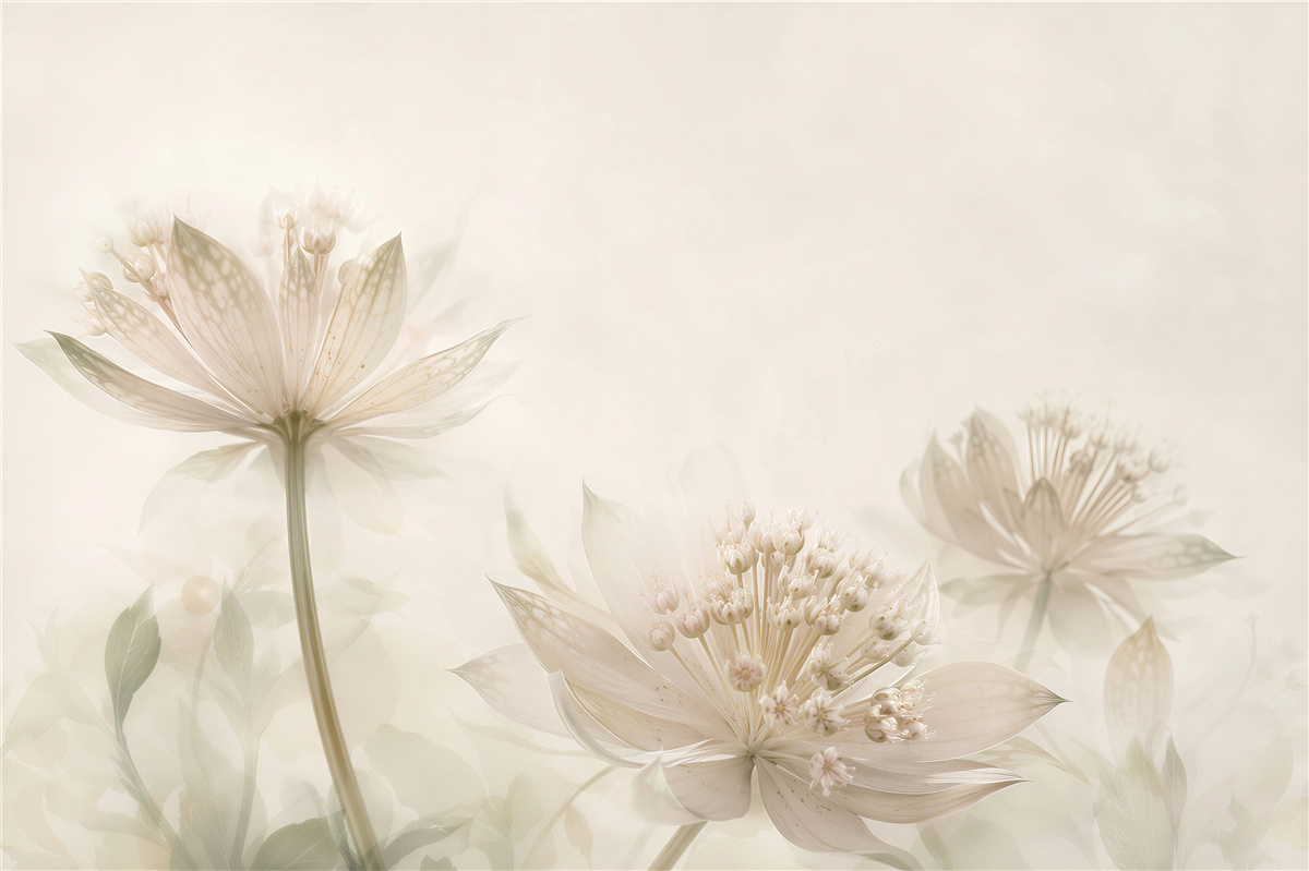 Fotobehang zwart-witte lotus bloemen