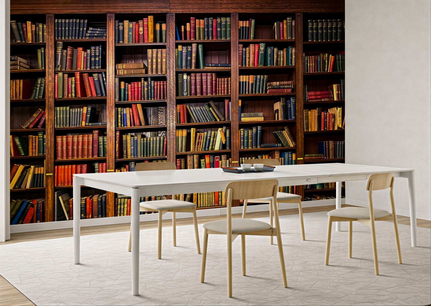 Fotobehang reserveer een grote bibliotheek