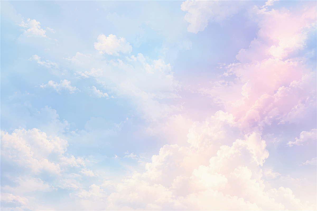 Fotobehang heldere lucht met witte wolken