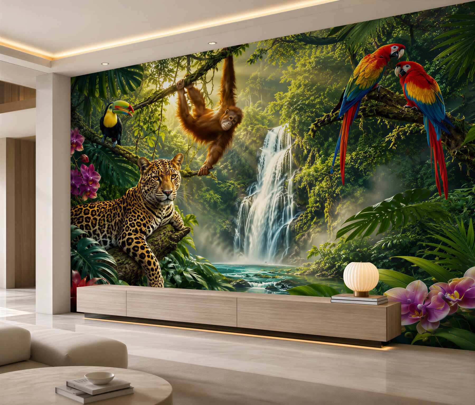 Fotobehang bewoners van de bosjungle