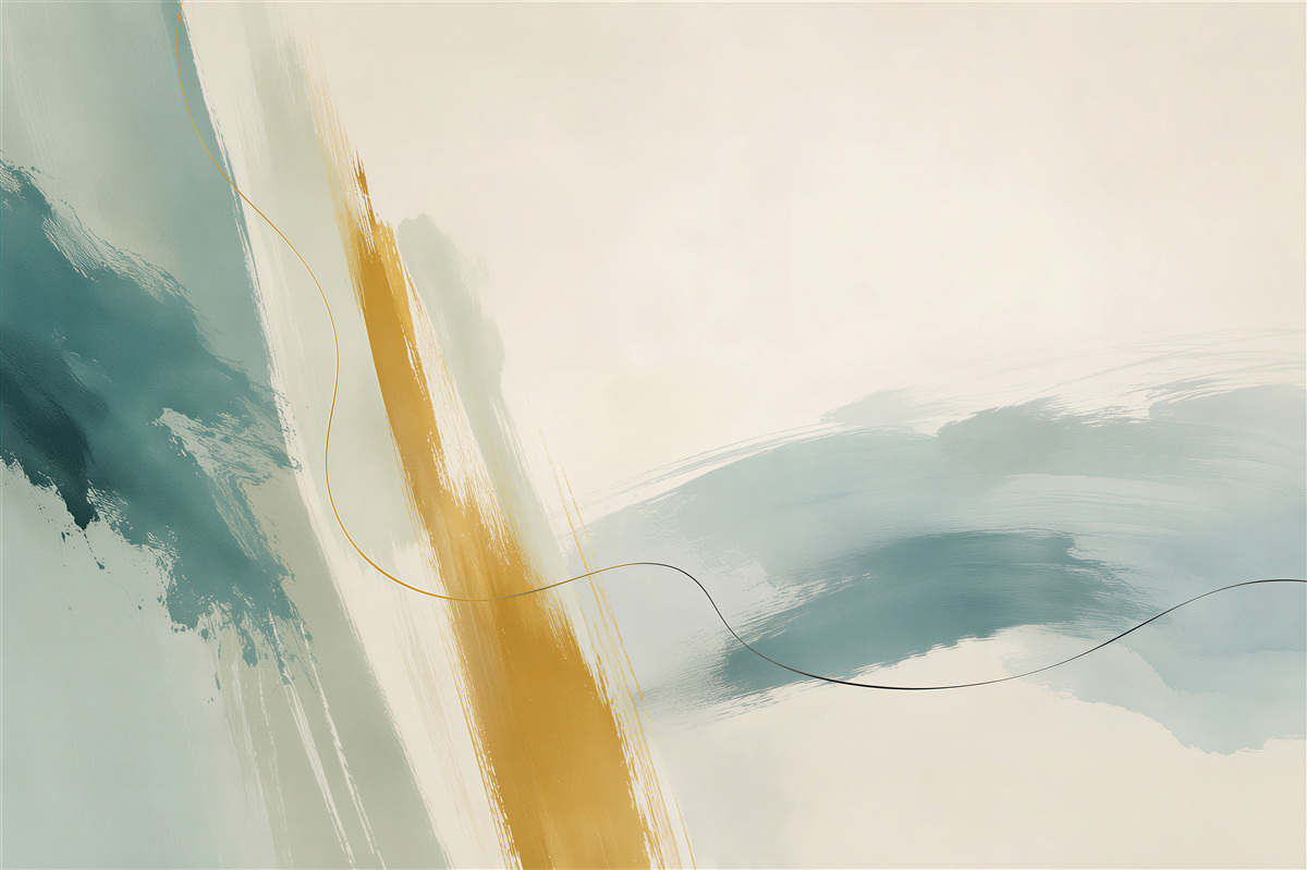 Fotobehang moderne abstractie op een blauwe achtergrond