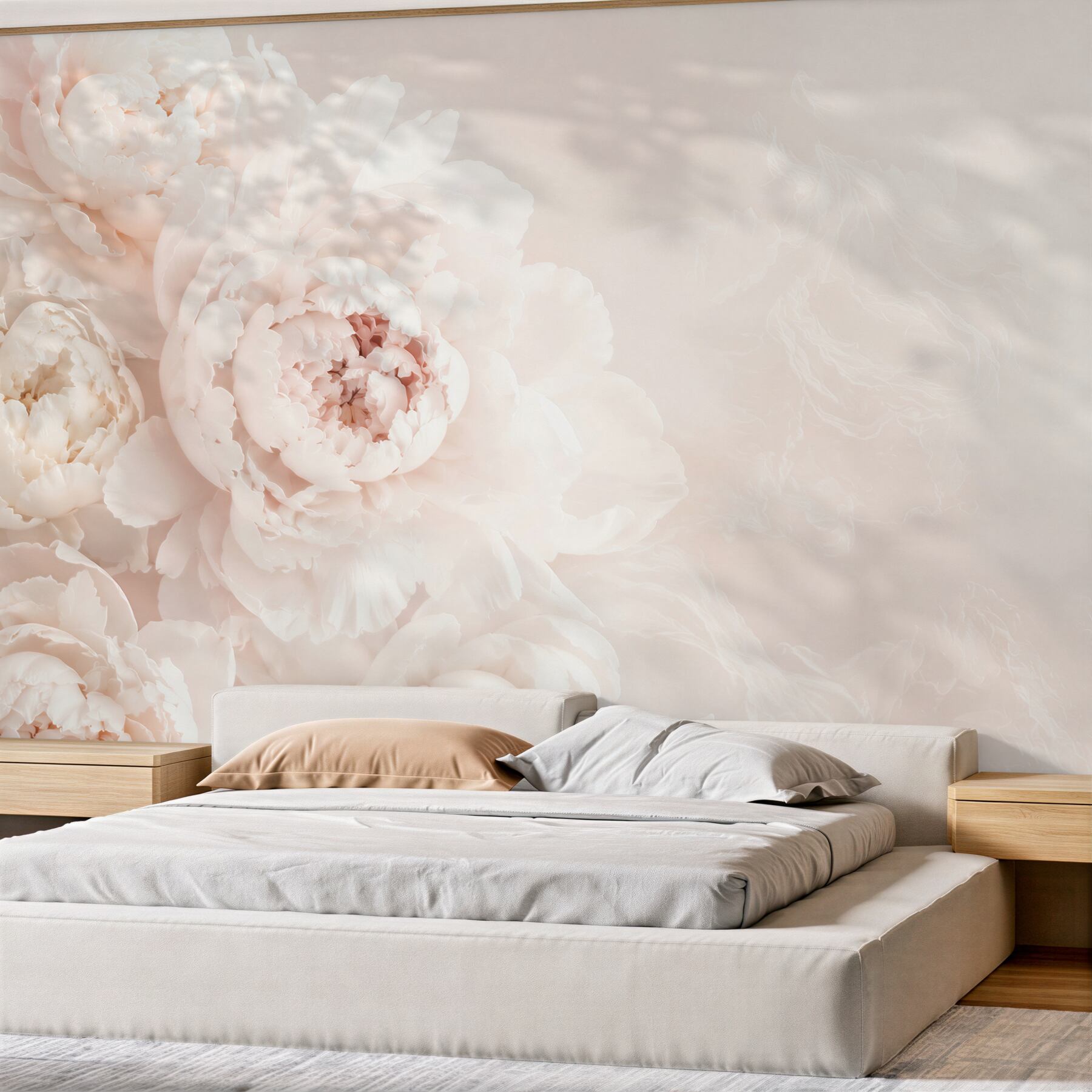 Fotobehang mooie delicate pastelkleurige pioenroos