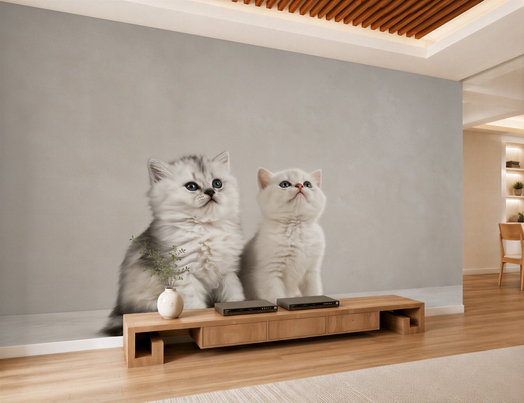 Fotobehang verschillende katten die observeren