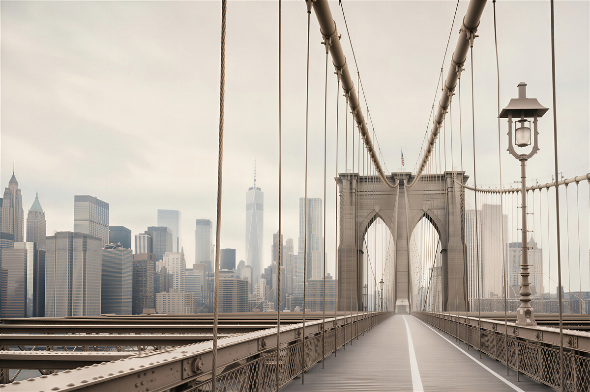 Fotobehang Brooklynbrug in zwart-wit