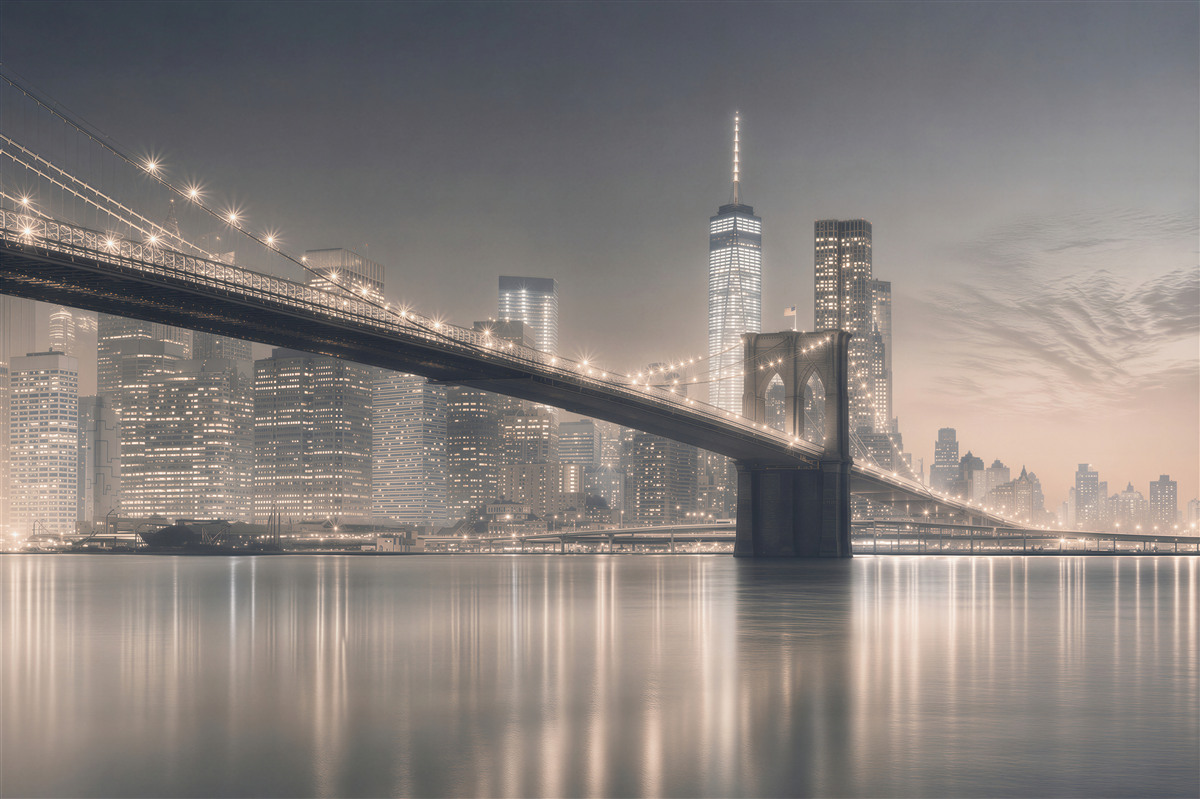 Fotobehang lege kade van New York