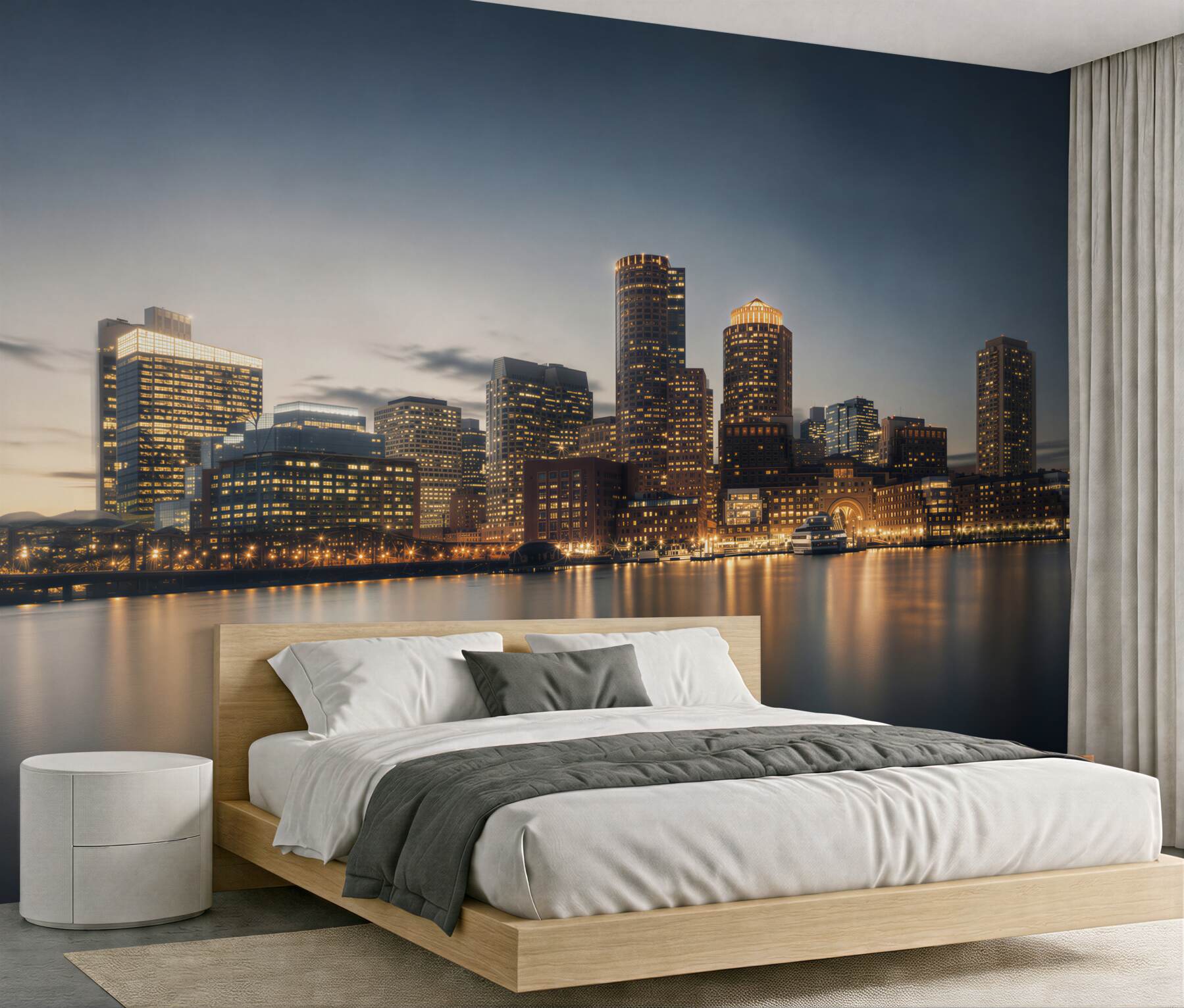 Fotobehang romantiek van de nachtelijke stad