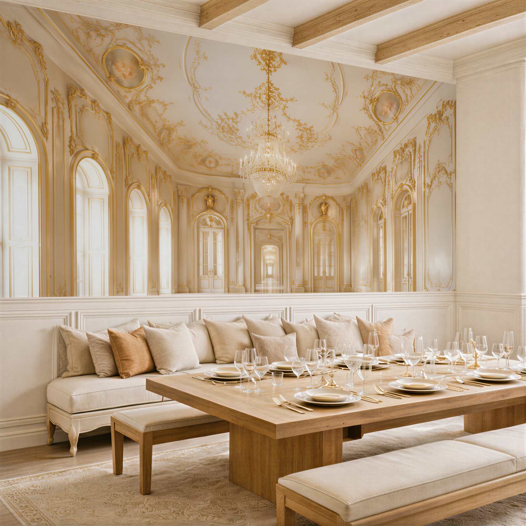 Fotobehang interieur van het Queluz-paleis