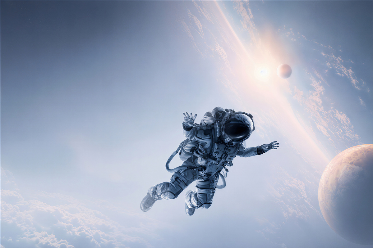 Fotobehang astronaut in de ruimte