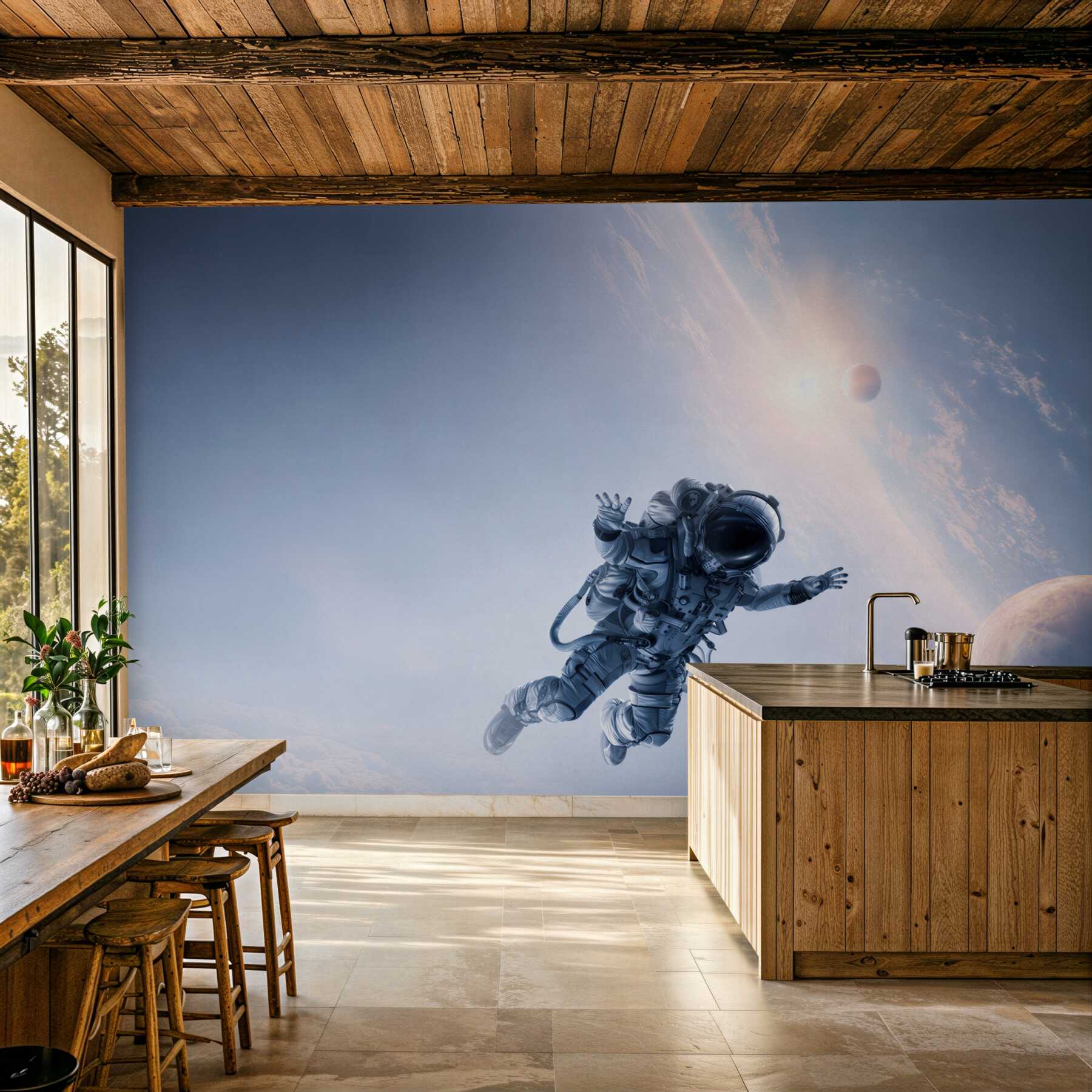 Fotobehang astronaut in de ruimte