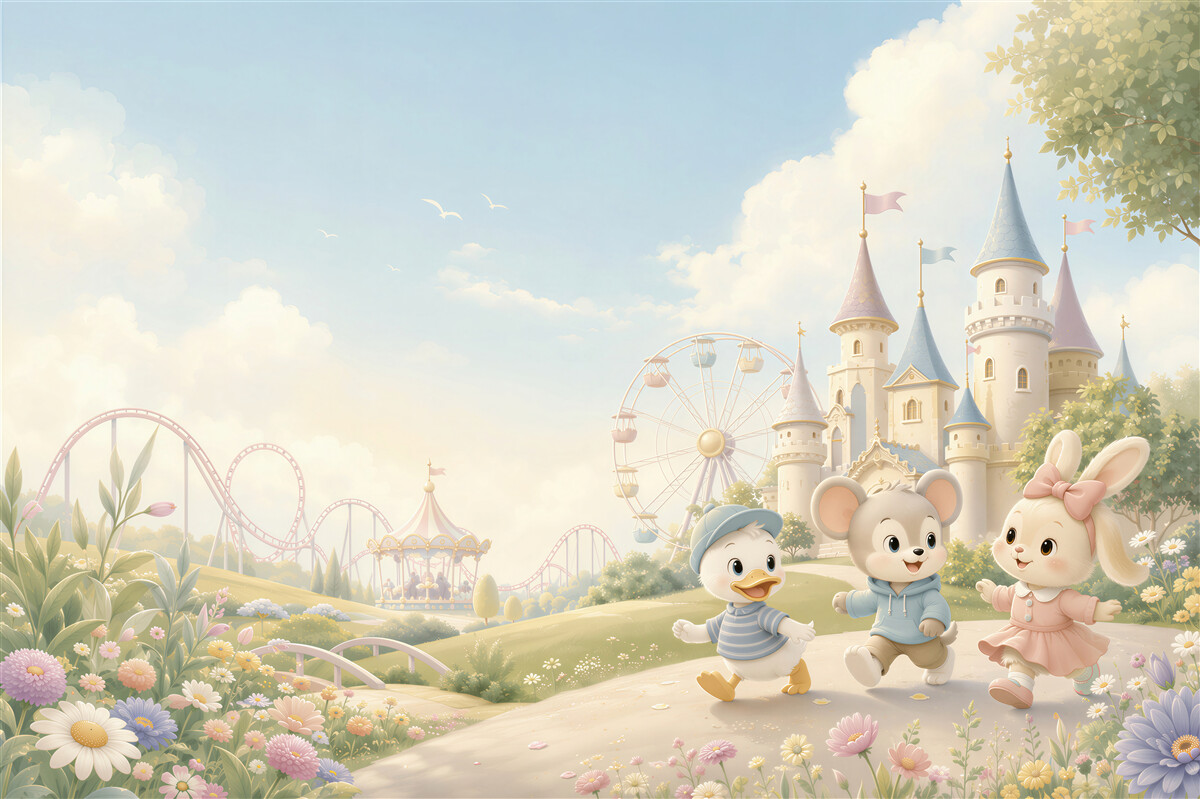 Fotobehang hoofdpersonages van Disney
