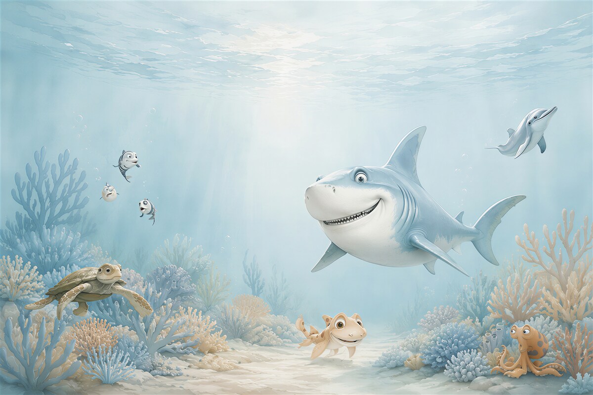 Fotobehang schattige onderwaterbewoners