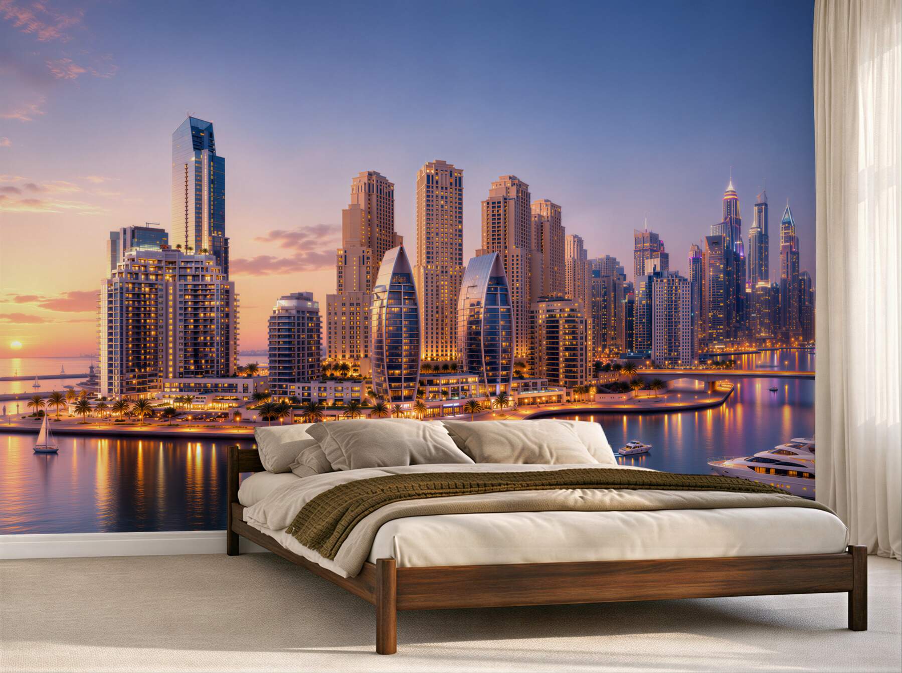 Fotobehang schemering boven Dubai