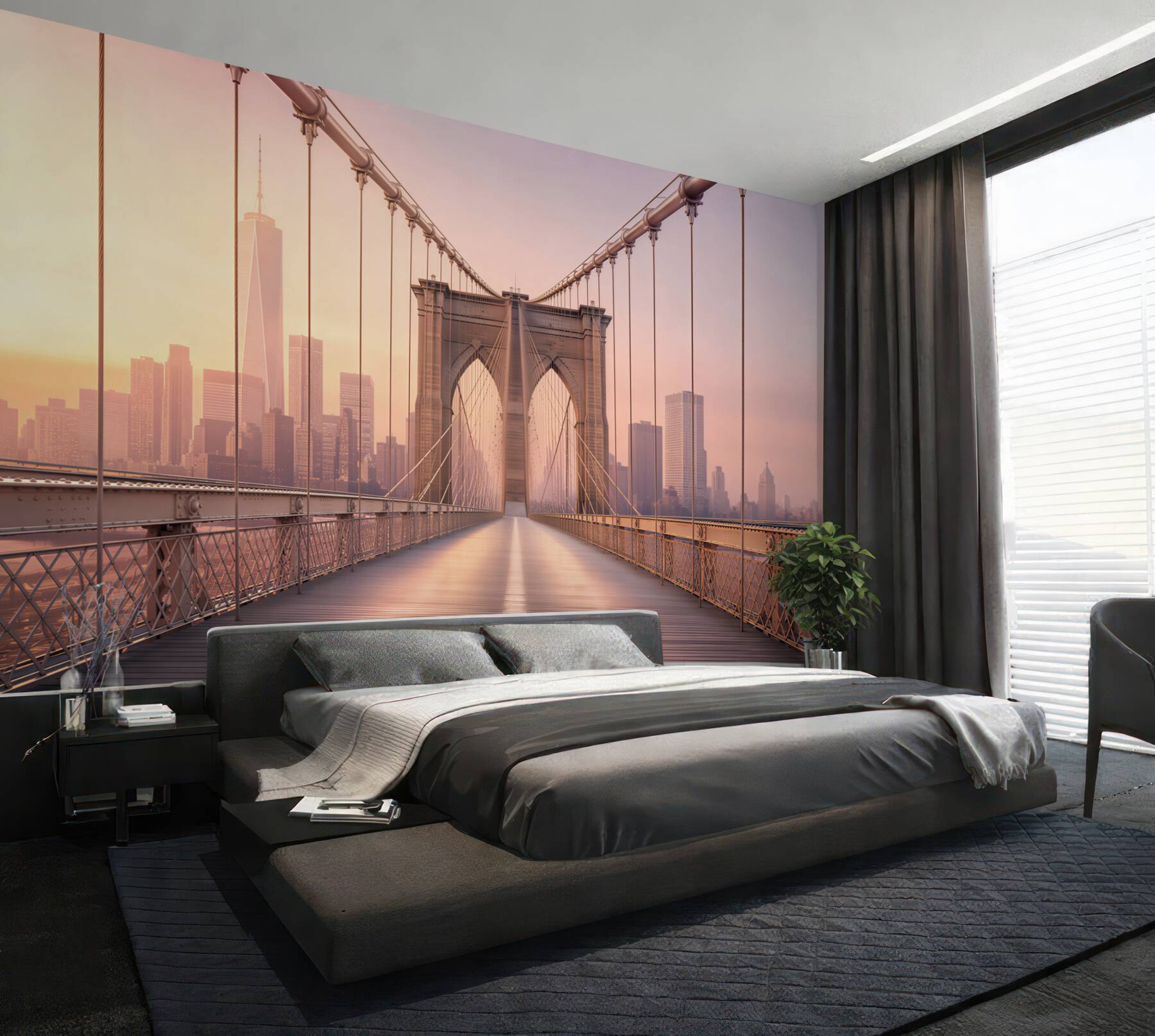 Fotobehang voetgangersbrug in Brooklyn
