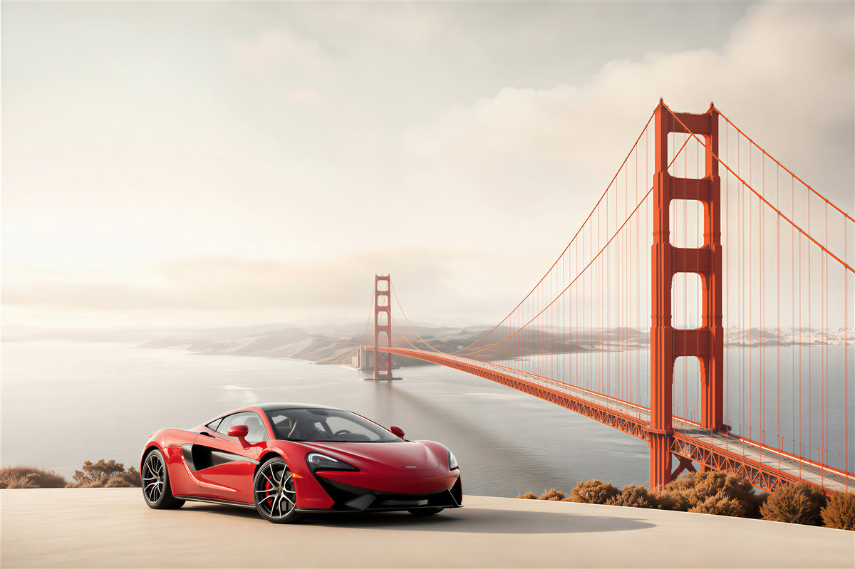 Fotobehang McLaren voor de brug