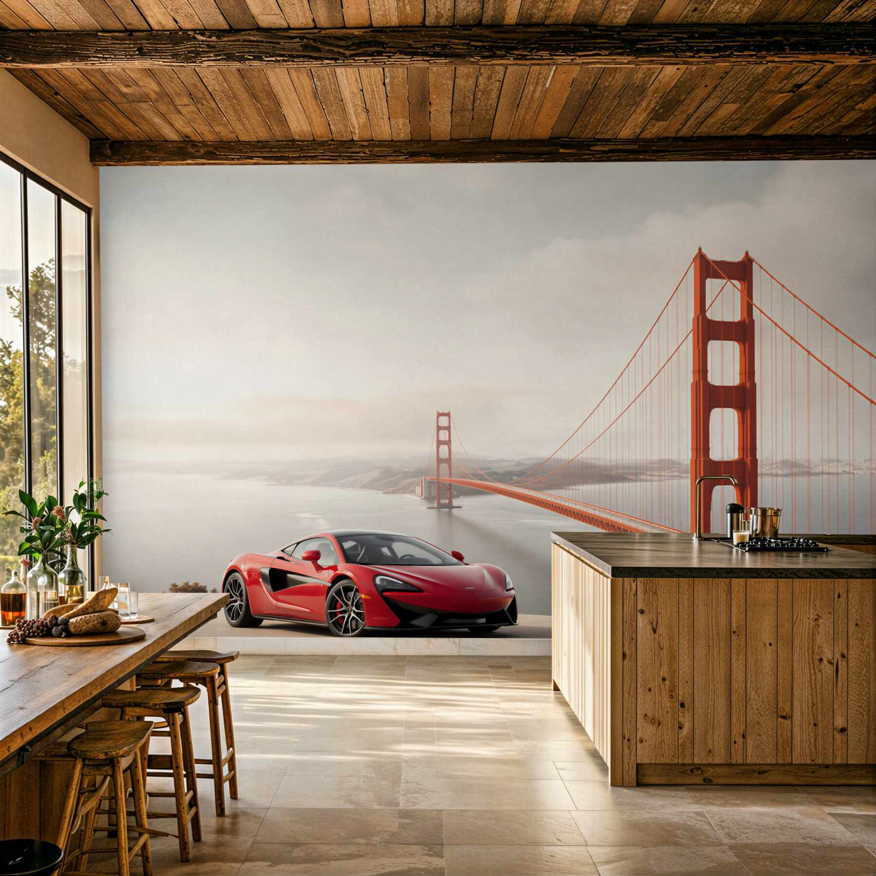 Fotobehang McLaren voor de brug