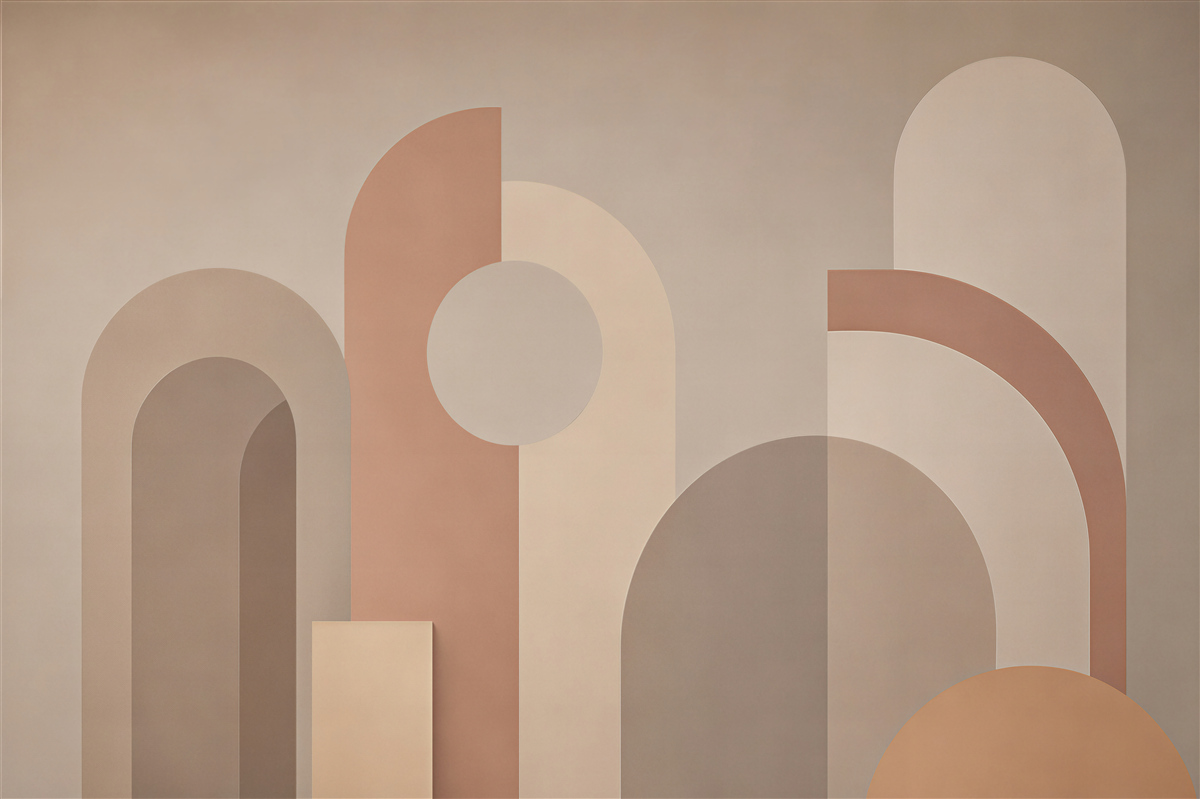 Fotobehang abstractie van het herfstbos bij schemering