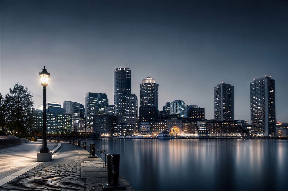 Fotobehang lege kade van de stad