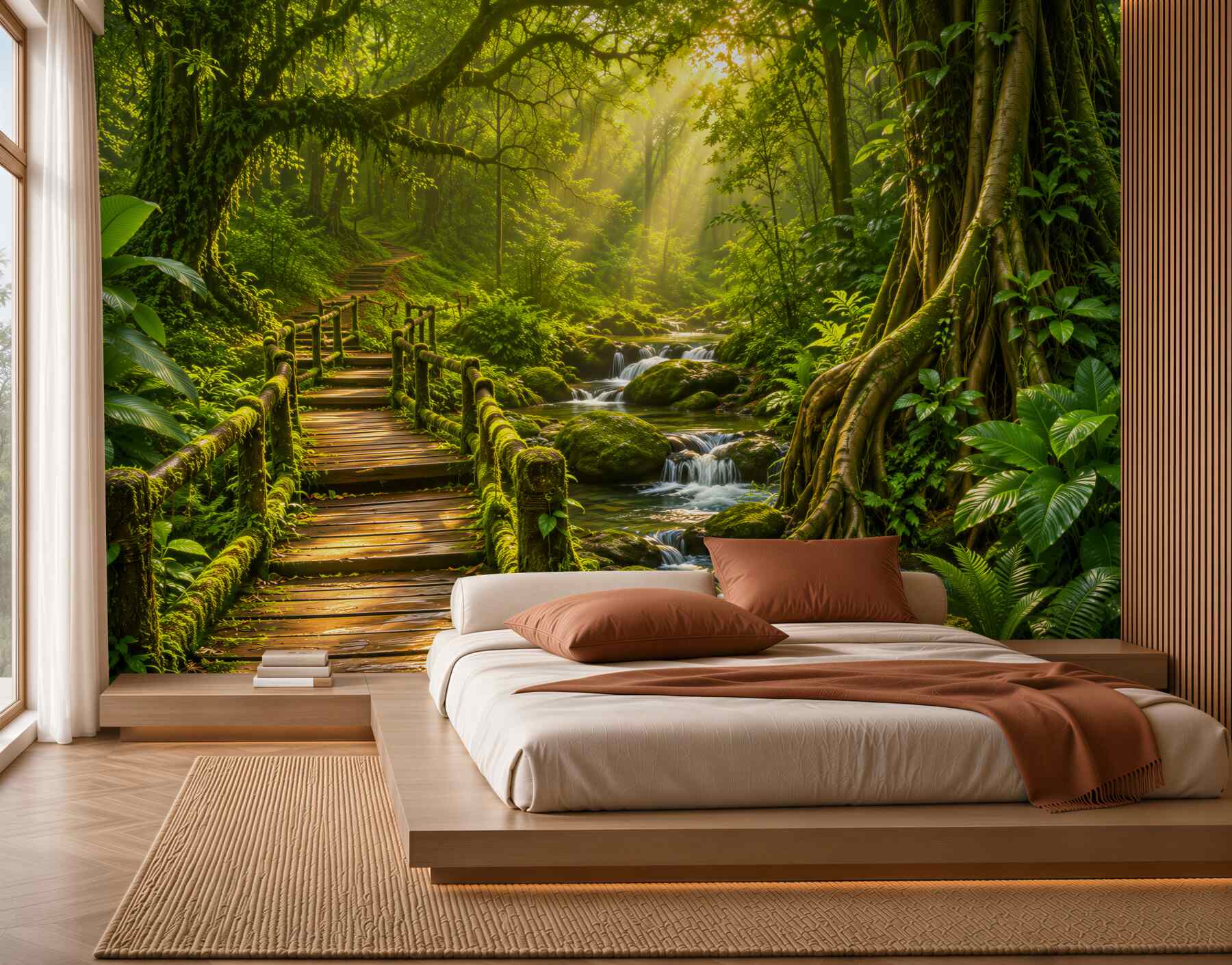 Fotobehang waterval in de Aziatische jungle