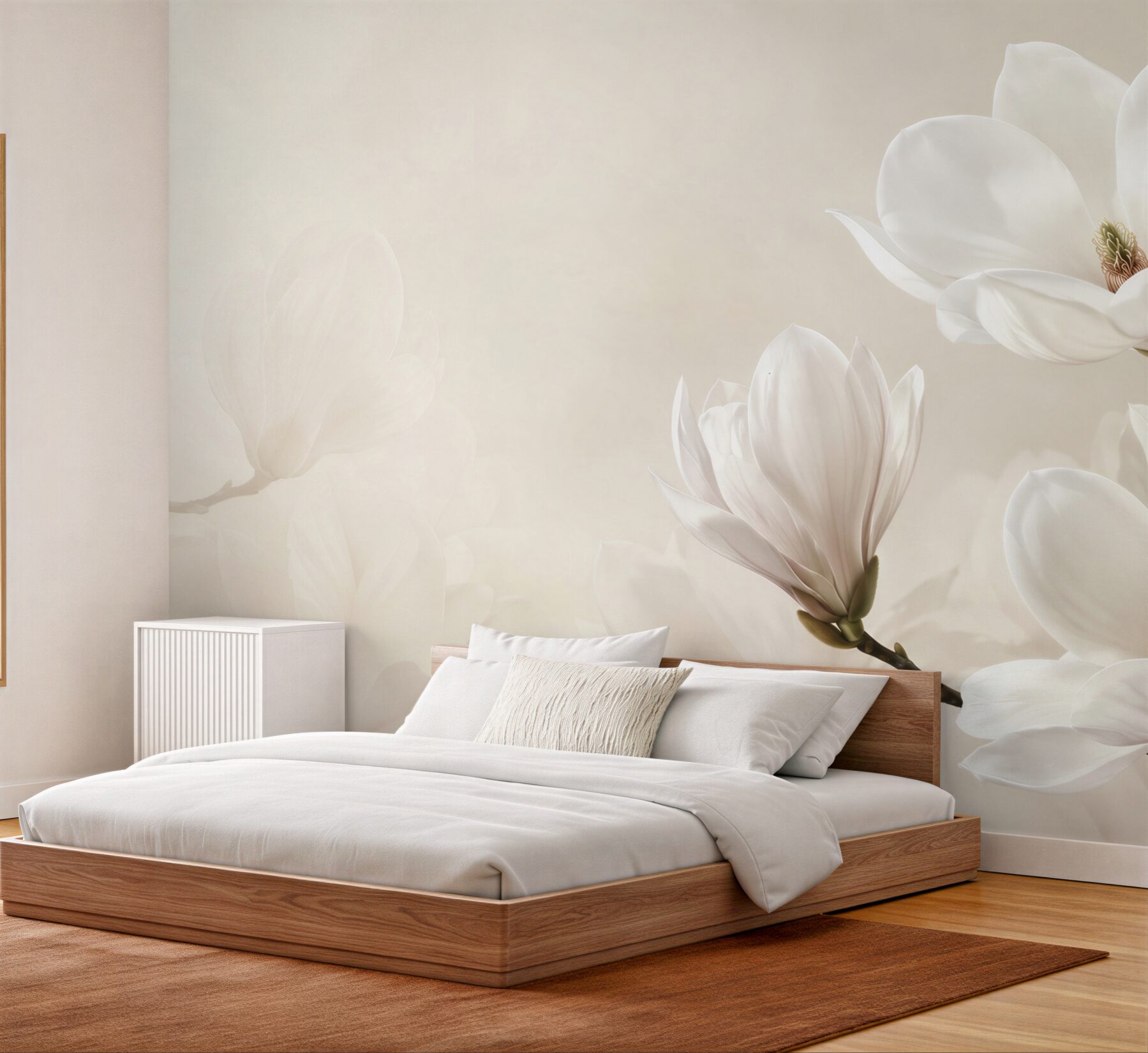 Fotobehang bloemen vaag, wit