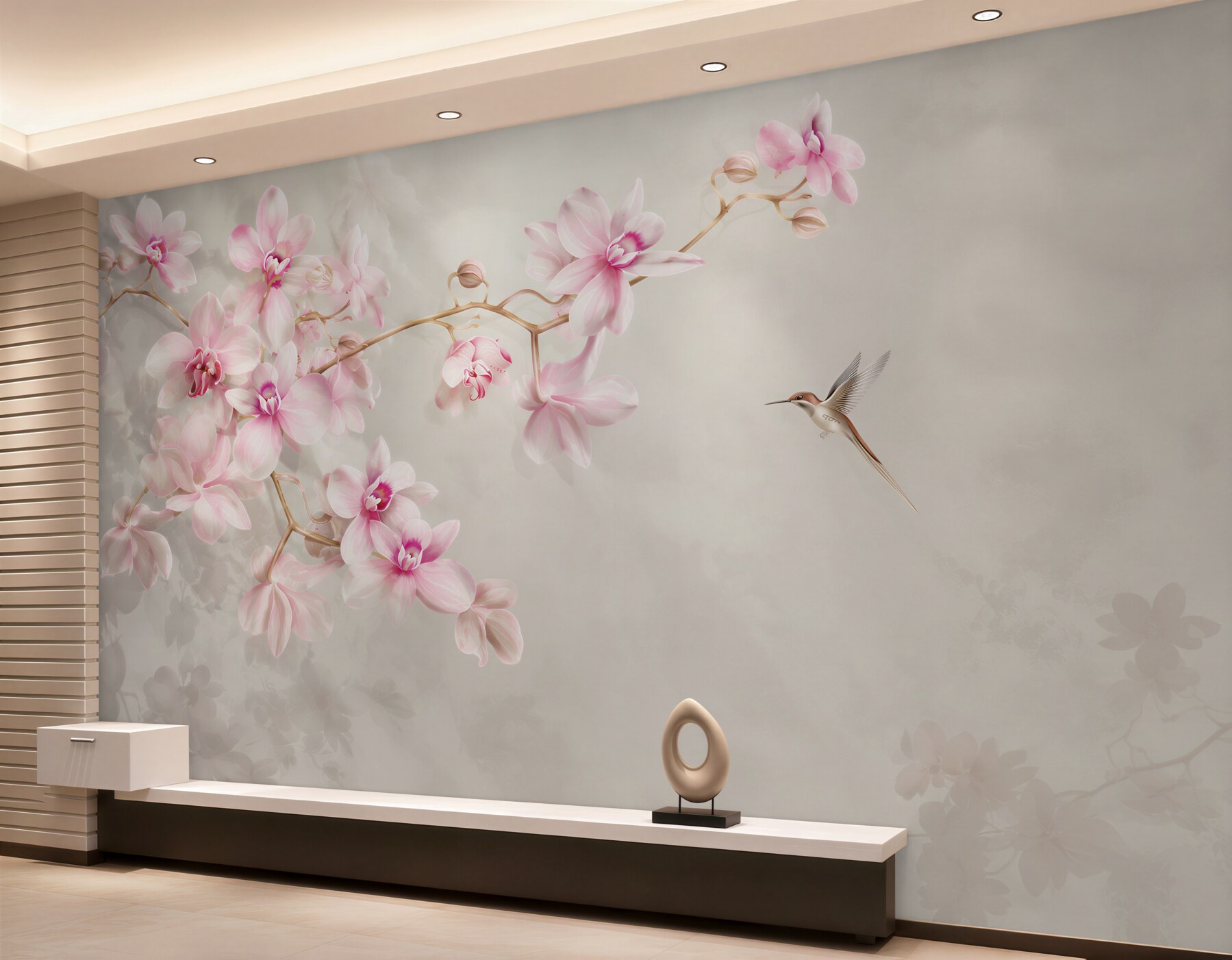 Fotobehang delicate paarse orchideeën